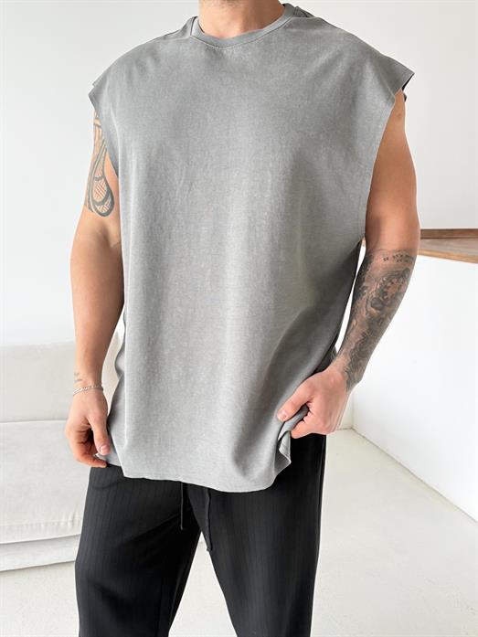 Siyah Yıkamalı Sıfır Kol Atlet VMS V70-144