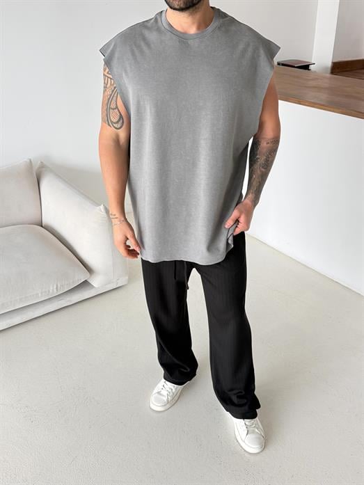 Siyah Yıkamalı Sıfır Kol Atlet VMS V70-144