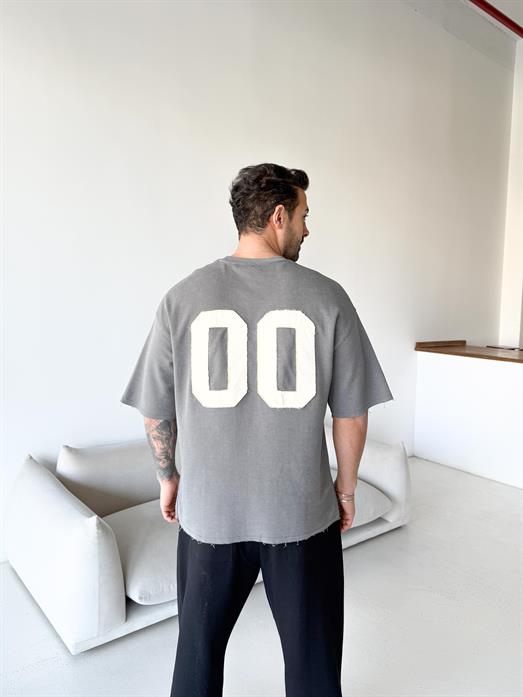 Siyah Zero Nakış yıkamalı tişört ESNT 71145