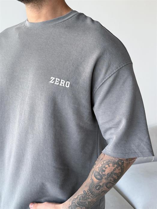 Siyah Zero Nakış yıkamalı tişört ESNT 71145