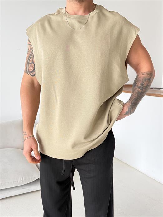 Yeşil Sıfır Kol Oversize Compak Atlet VMS V70-56