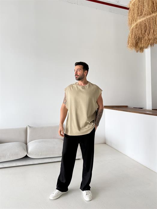 Yeşil Sıfır Kol Oversize Compak Atlet VMS V70-56