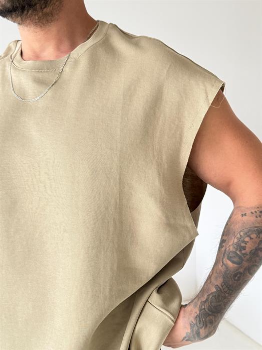 Yeşil Sıfır Kol Oversize Compak Atlet VMS V70-56