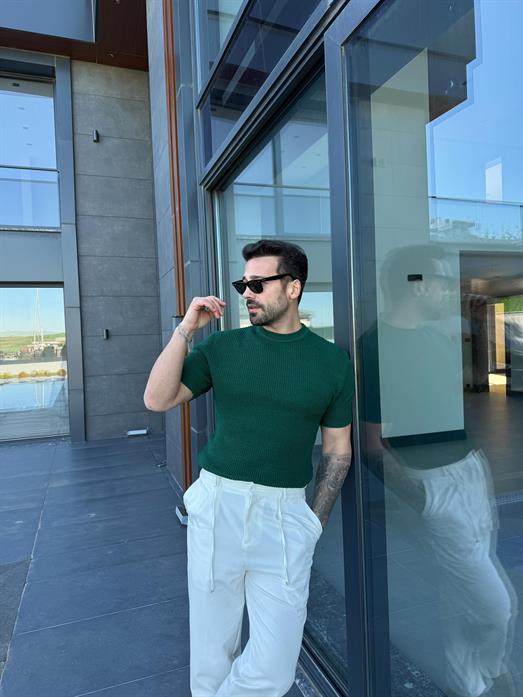 Zümrüt Çelik Pamuk Triko Slim Fit SNZ 7281