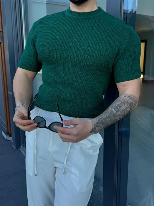 Zümrüt Çelik Pamuk Triko Slim Fit SNZ 7281