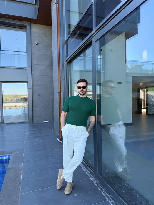 Zümrüt Çelik Pamuk Triko Slim Fit SNZ 7281