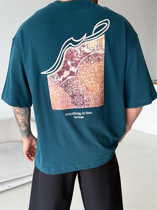 Zümrüt Fırçalı Yarım Sarı patchli Tişört PLZ 26158