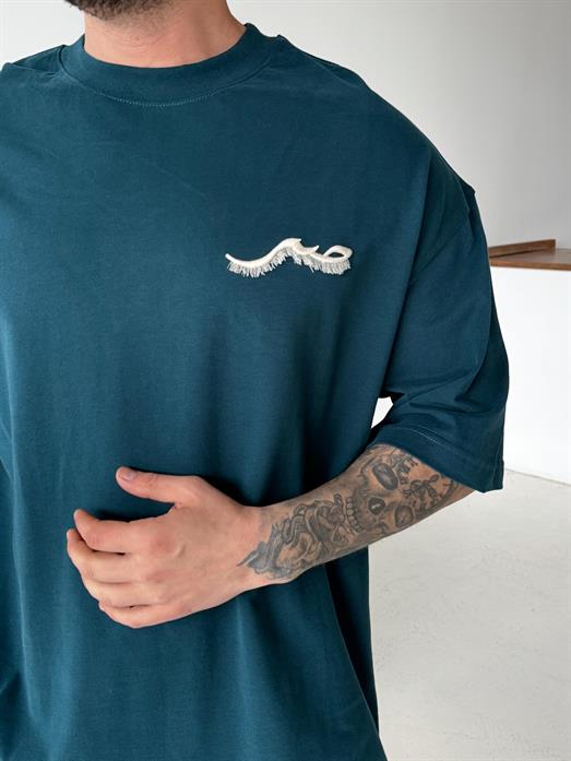 Zümrüt Fırçalı Yarım Sarı patchli Tişört PLZ 26158