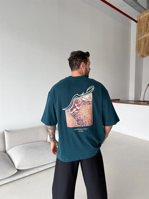 Zümrüt Fırçalı Yarım Sarı patchli Tişört PLZ 26158