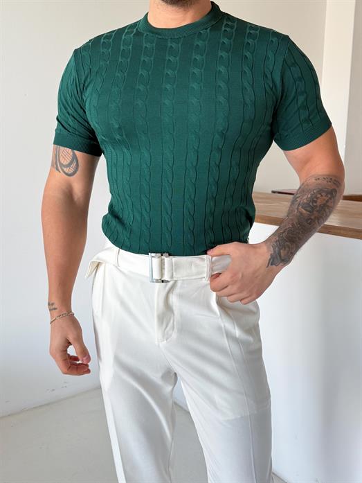 Zümrüt Saç Örgü Bisiklet Yaka Triko TK