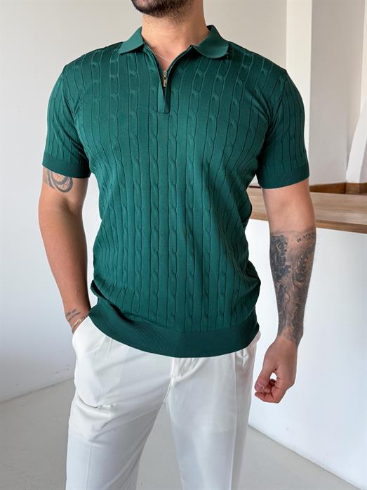 Zümrüt Saç Örgü Fermuarlı Triko TK