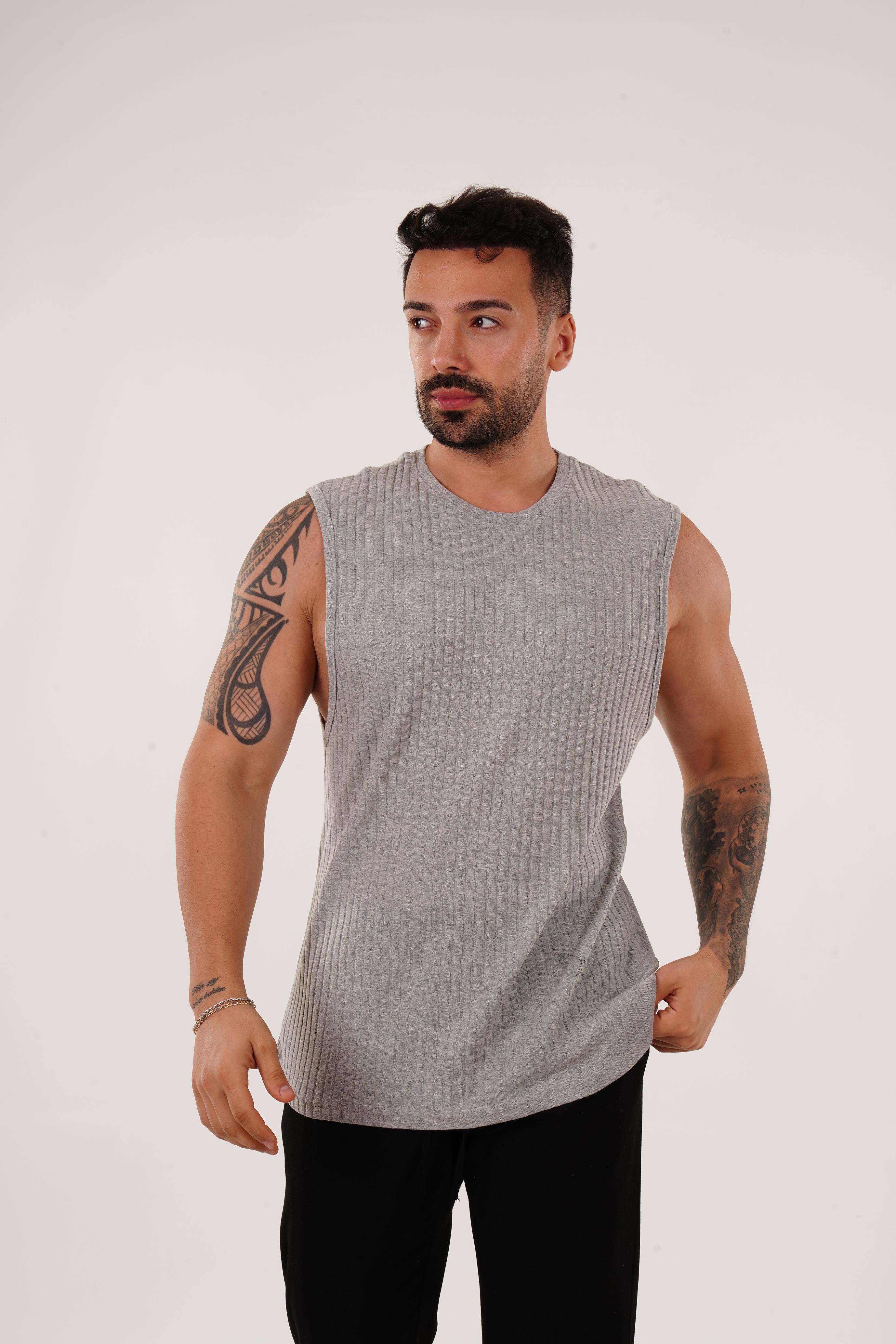 ATLETGri Raporlu Biyeli Sıfır Kol Oversize