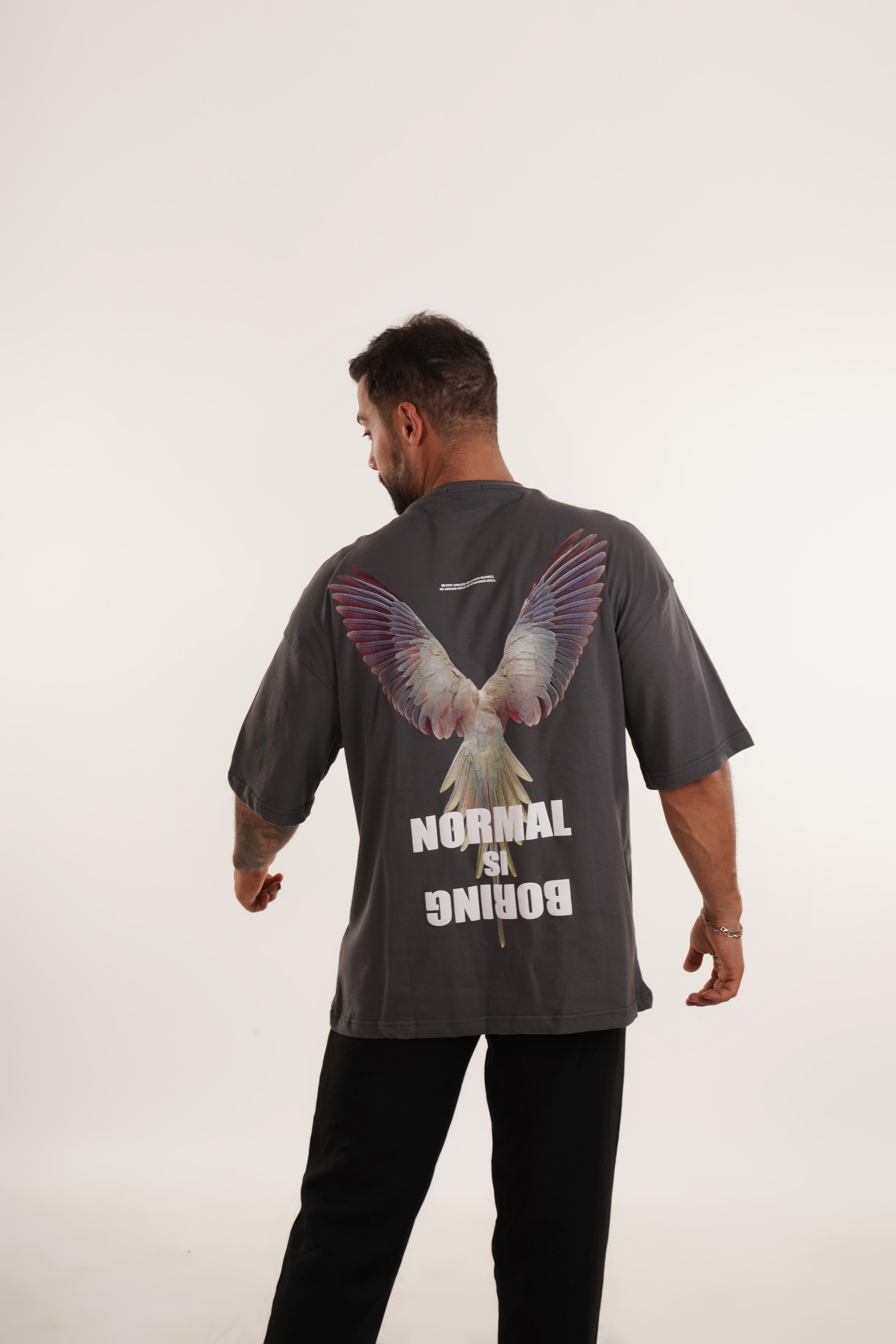 BASKILI TSHİRT MODELLERİFüme Normal İs Boring Baskılı Oversize T-SHIRT VMS 40680