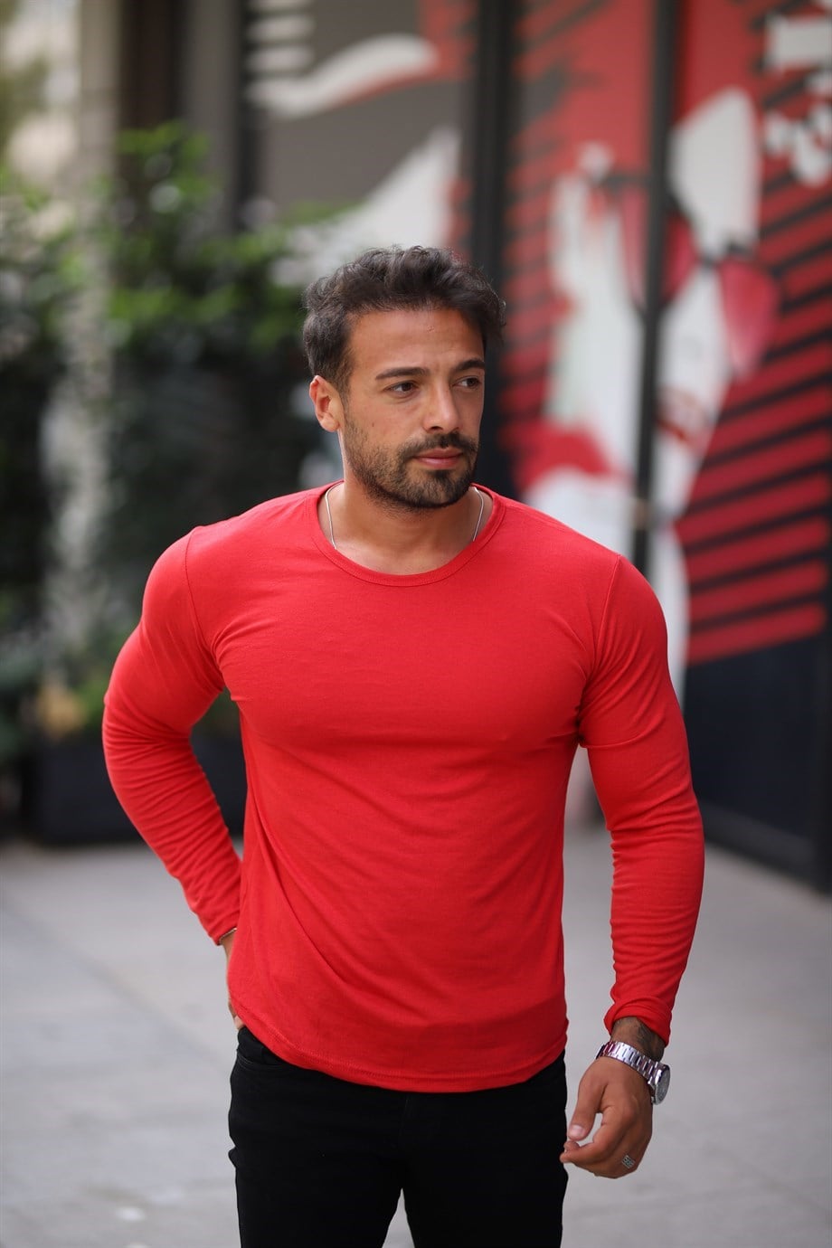 BODYErkek Kırmızı Slim Fit Body