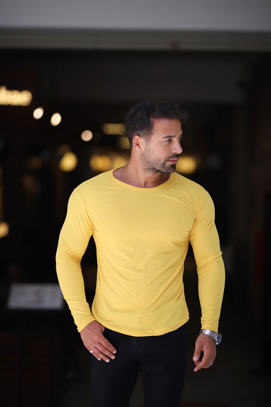 BODYErkek Sarı Slim Fit Body