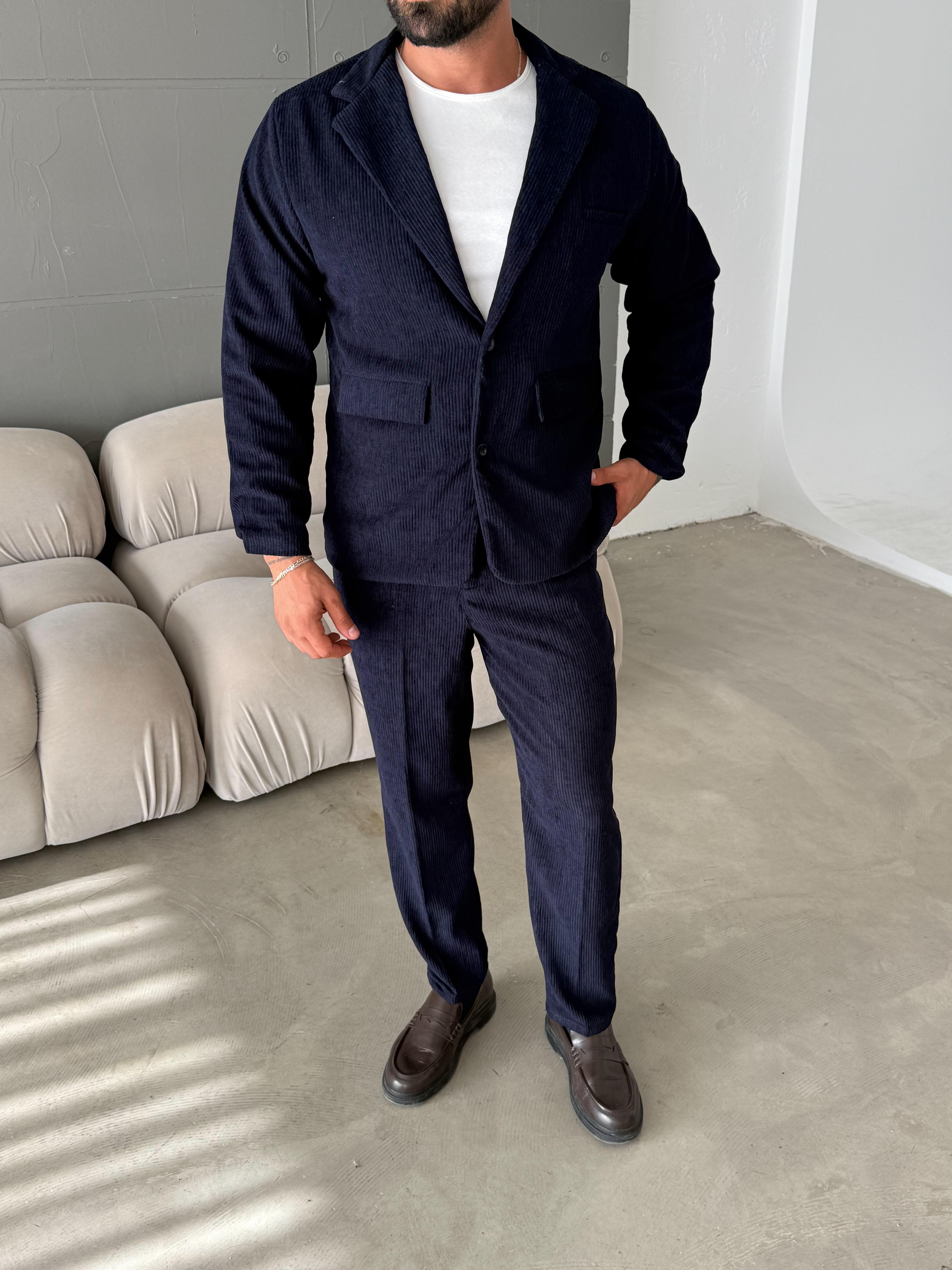 CEKETLacivert Kadife Oversize Takım  SNZ K5020