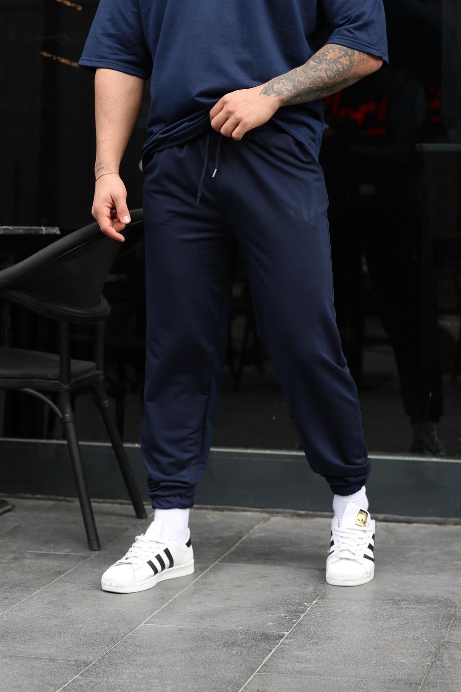 EŞOFMAN ALTI & JOGGERLacivert 2 İplik Oversize Kelepçe Paça Eşofman SC