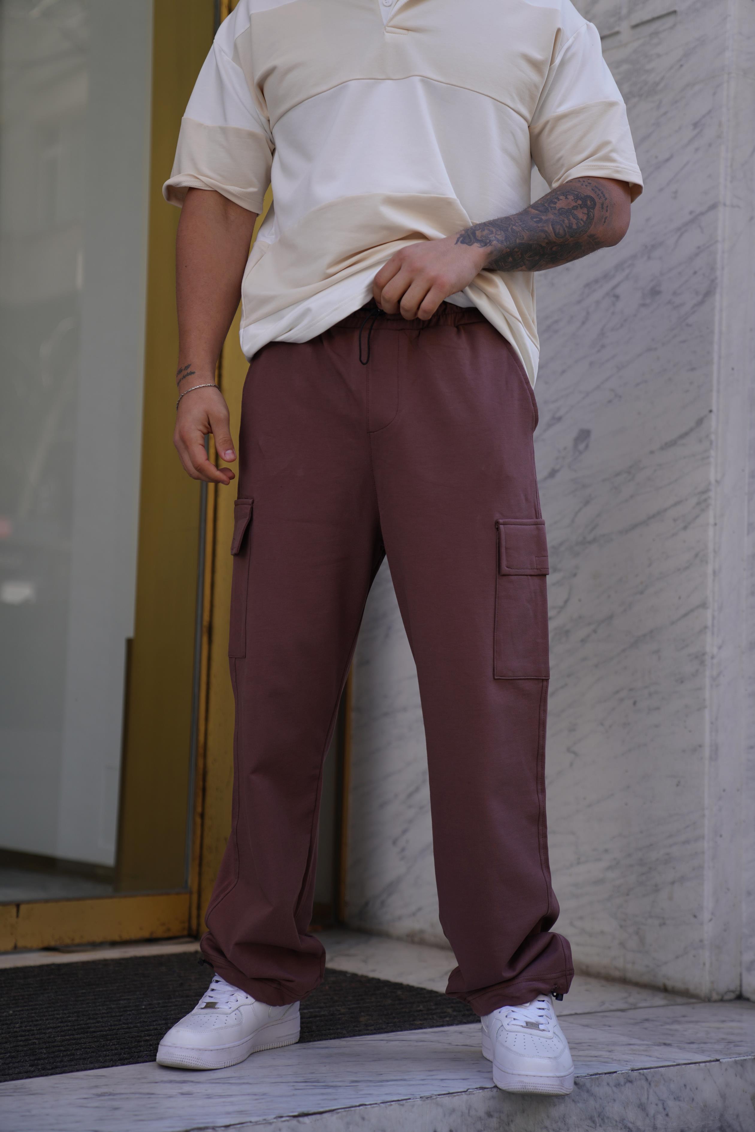 EŞOFMAN ALTIGülkurusu 2 İplik Kargo Cep Stoper Paça Baggy Eşofman MHL