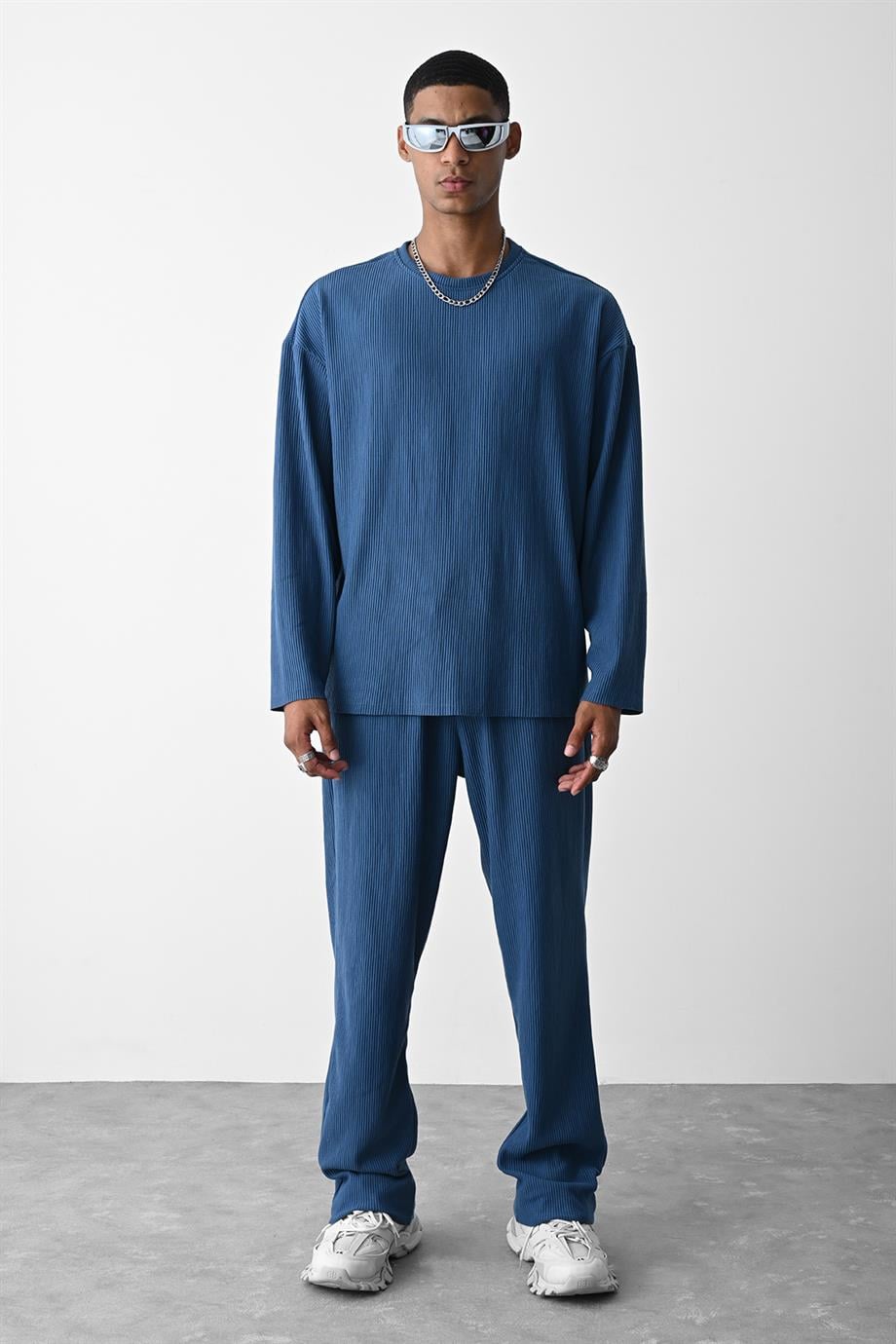 İndigo Ottoman Tracksuit Bol Kalıp Eşofman VMS-30878