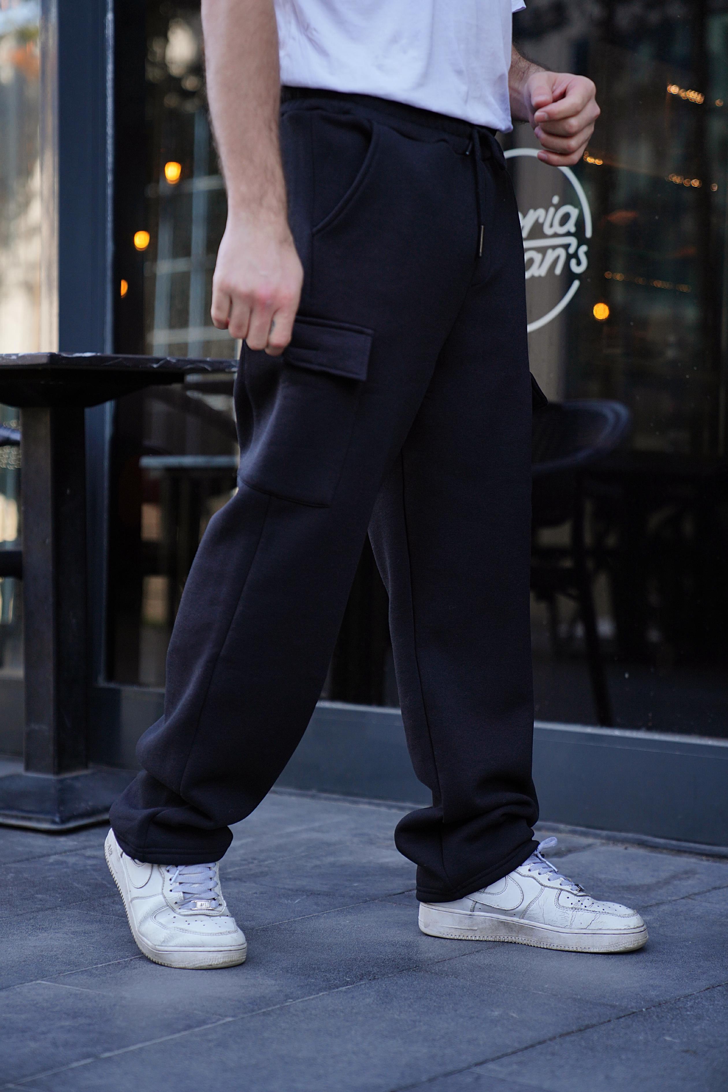 Jogger 3 İplik Şardonlu Cepli Tek Alt Siyah Siyah Kahve main image 0