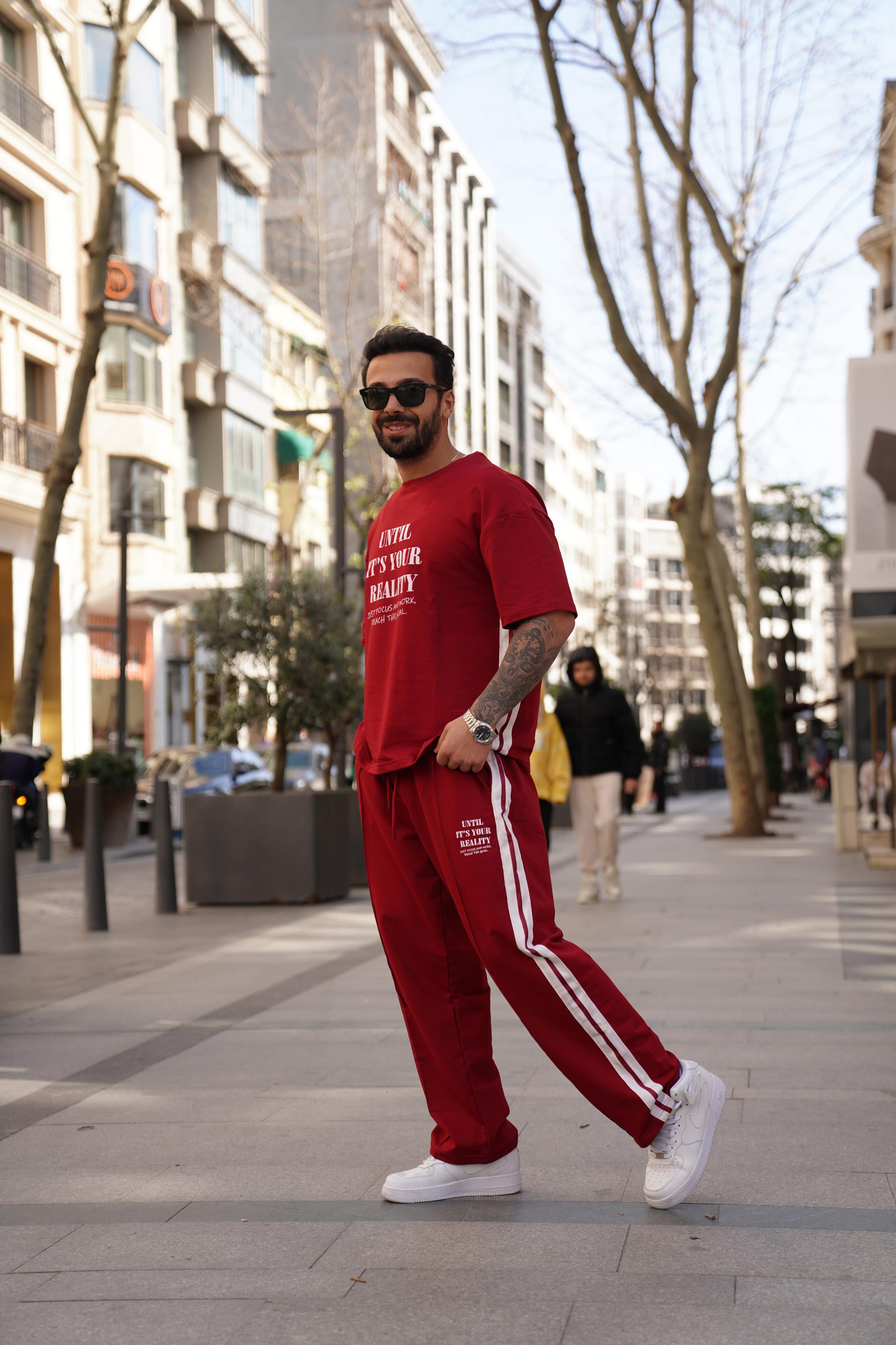 EŞOFMAN TAKIMIKırmızı Until IT'S Your Baskılı 2 İplik Eşofman Takımı VMS 30431