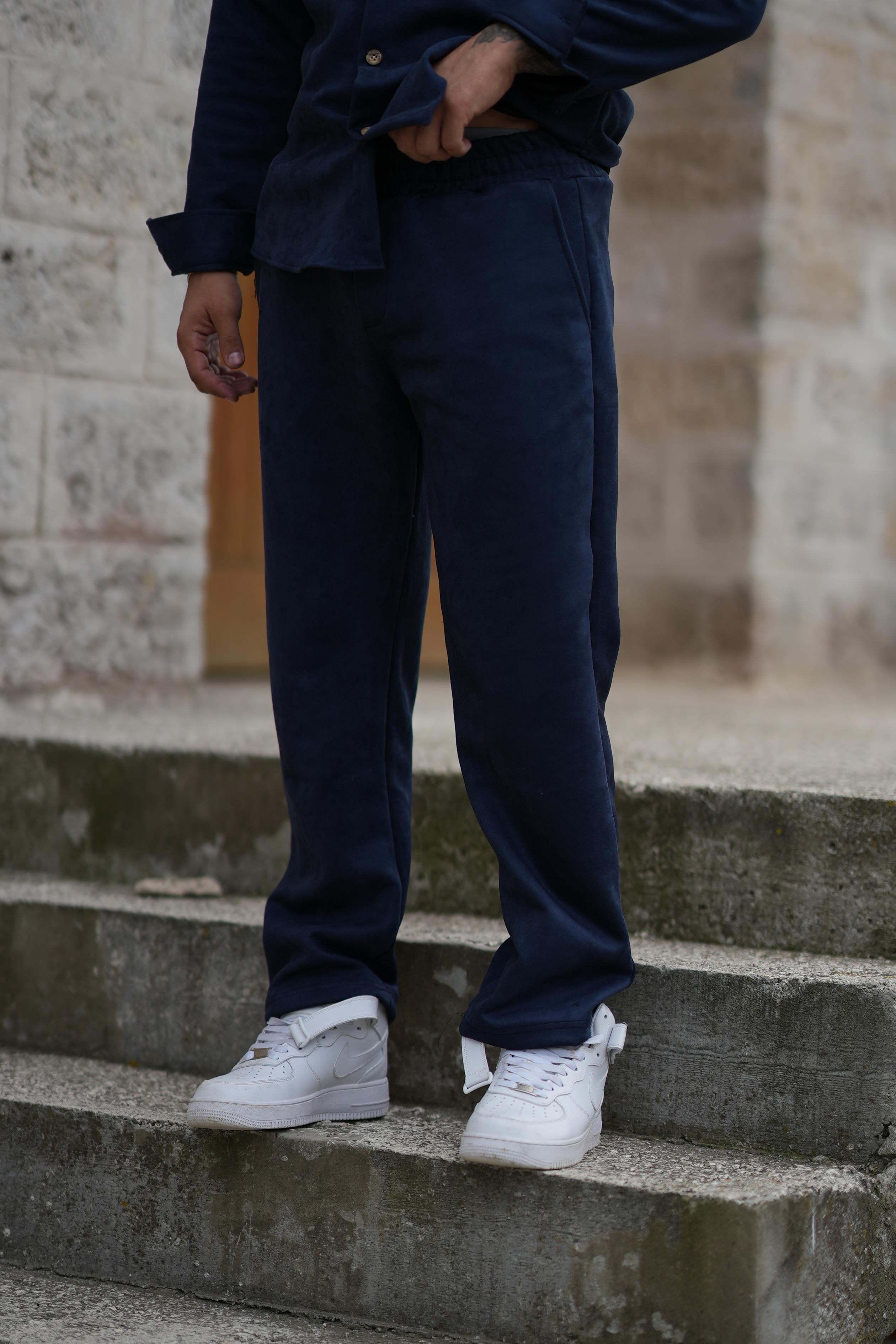 EşofmanLacivert Nubuk Baggy Pantalon SC