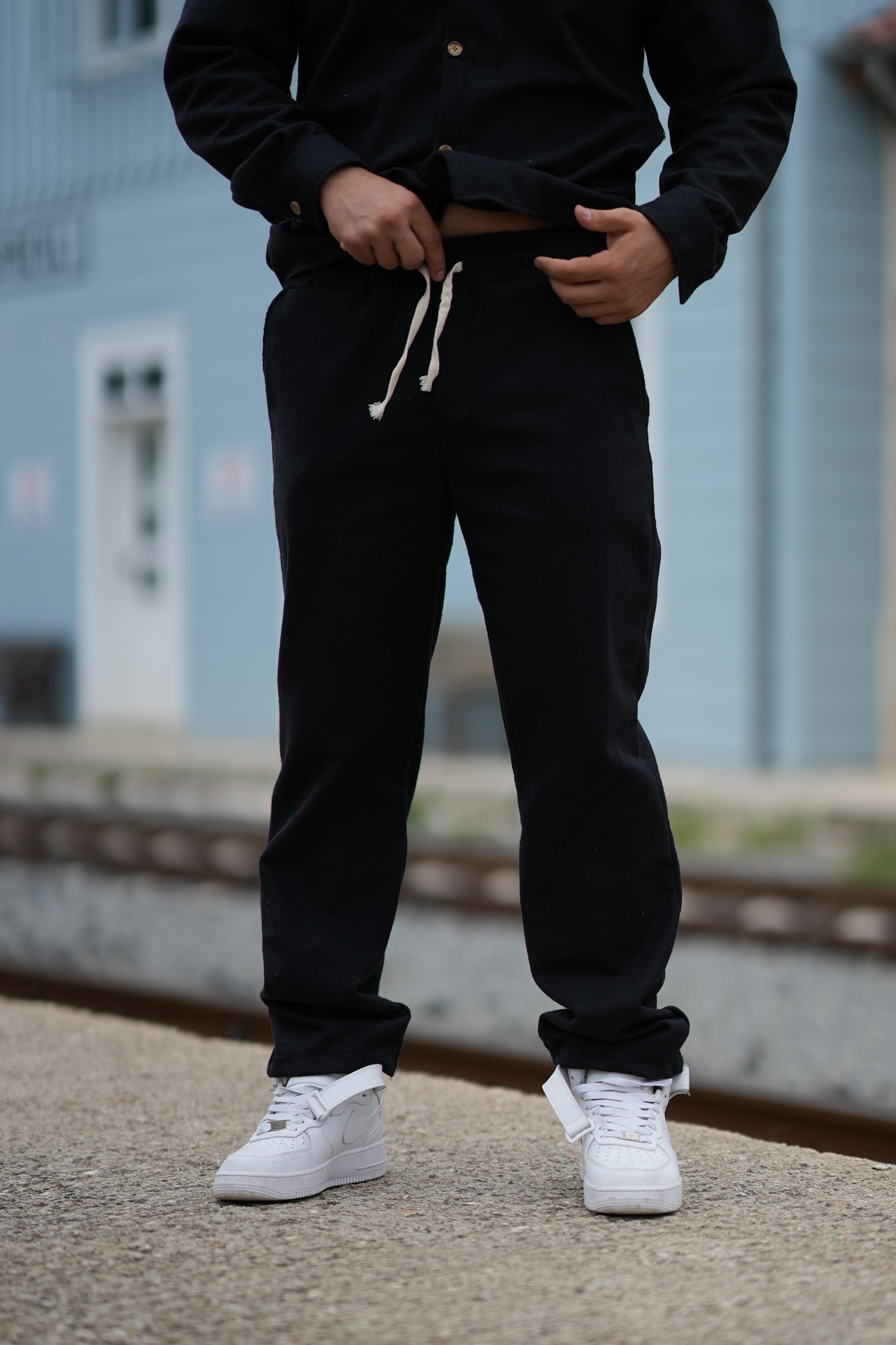 EşofmanSiyah Kaşe Baggy Pantolon SC