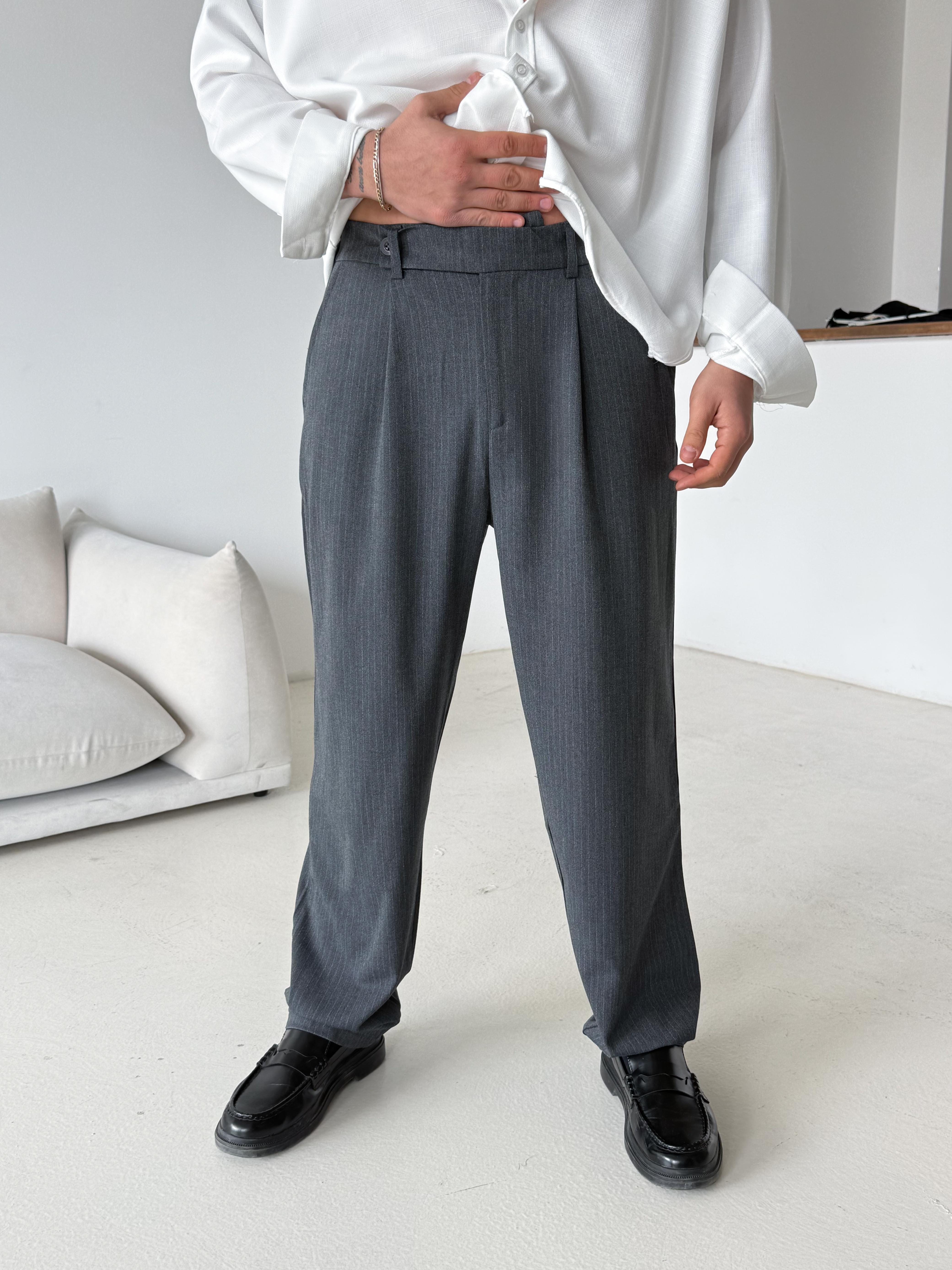 GabardinAntrasit Çizgili Zara Bol Kumaş Pantalon PLZ
