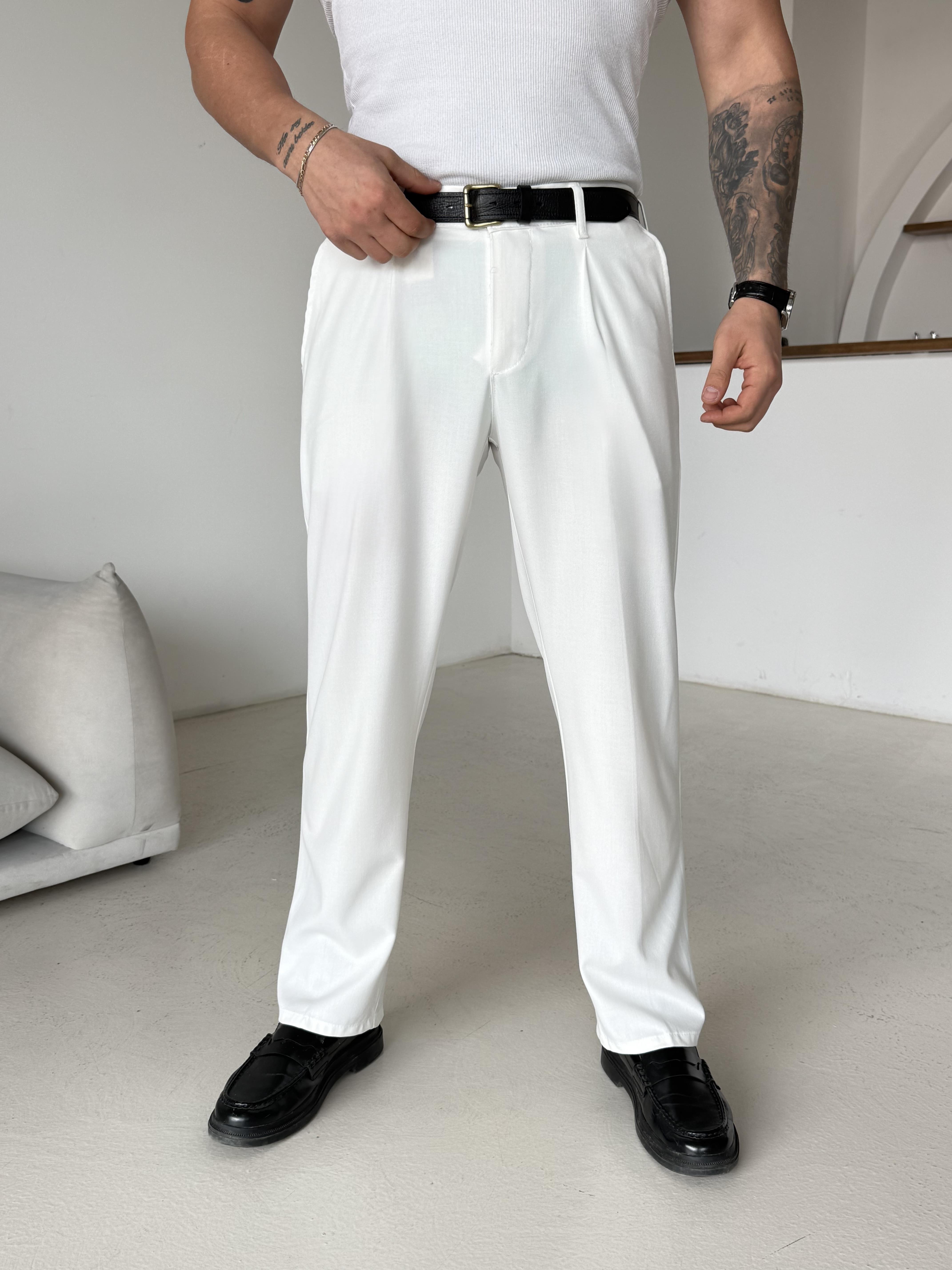 GabardinEkru Lastikli Baggy Kumaş Pantalon SC
