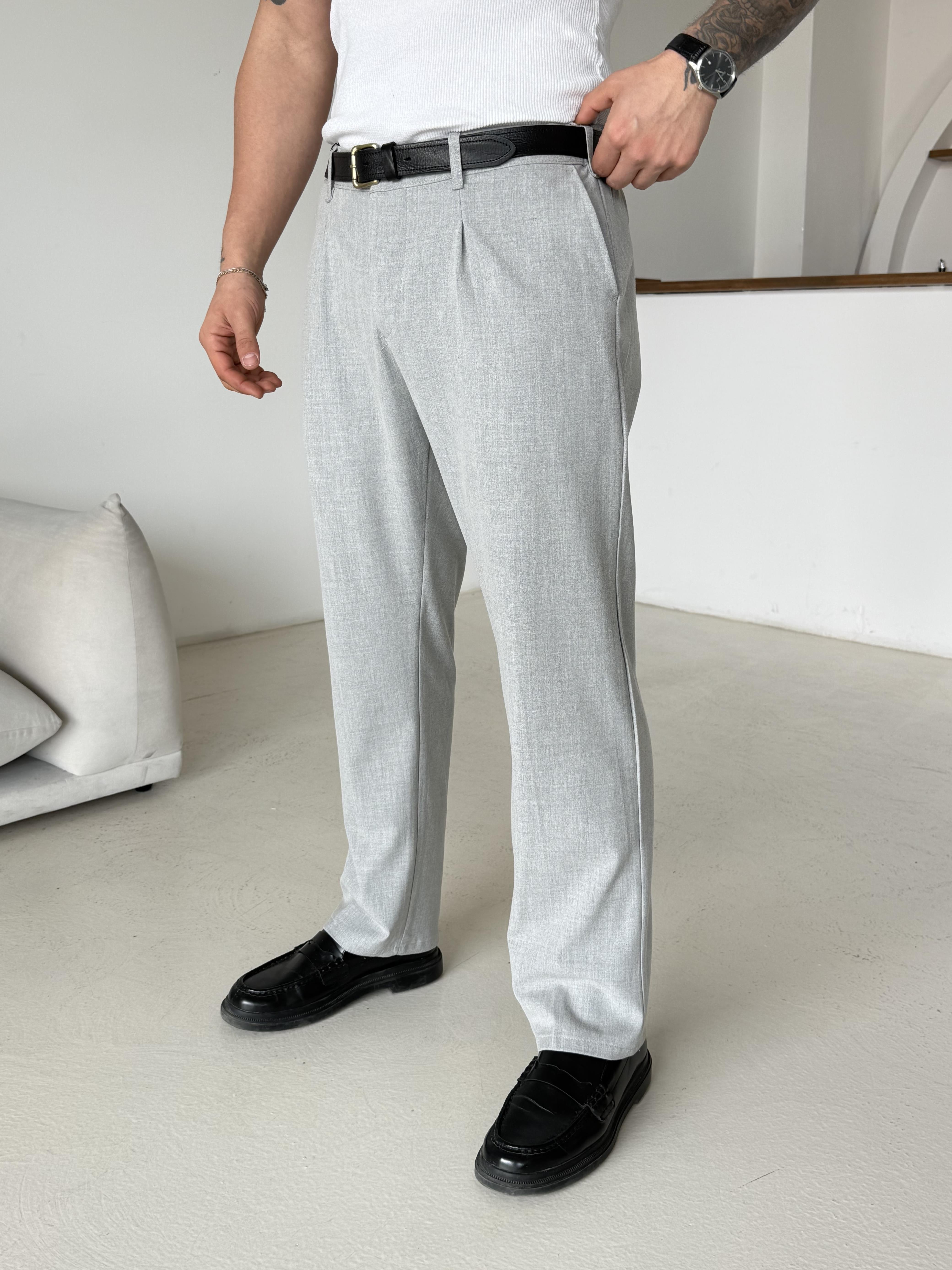 GabardinGri Lastikli Baggy Kumaş Pantalon SC