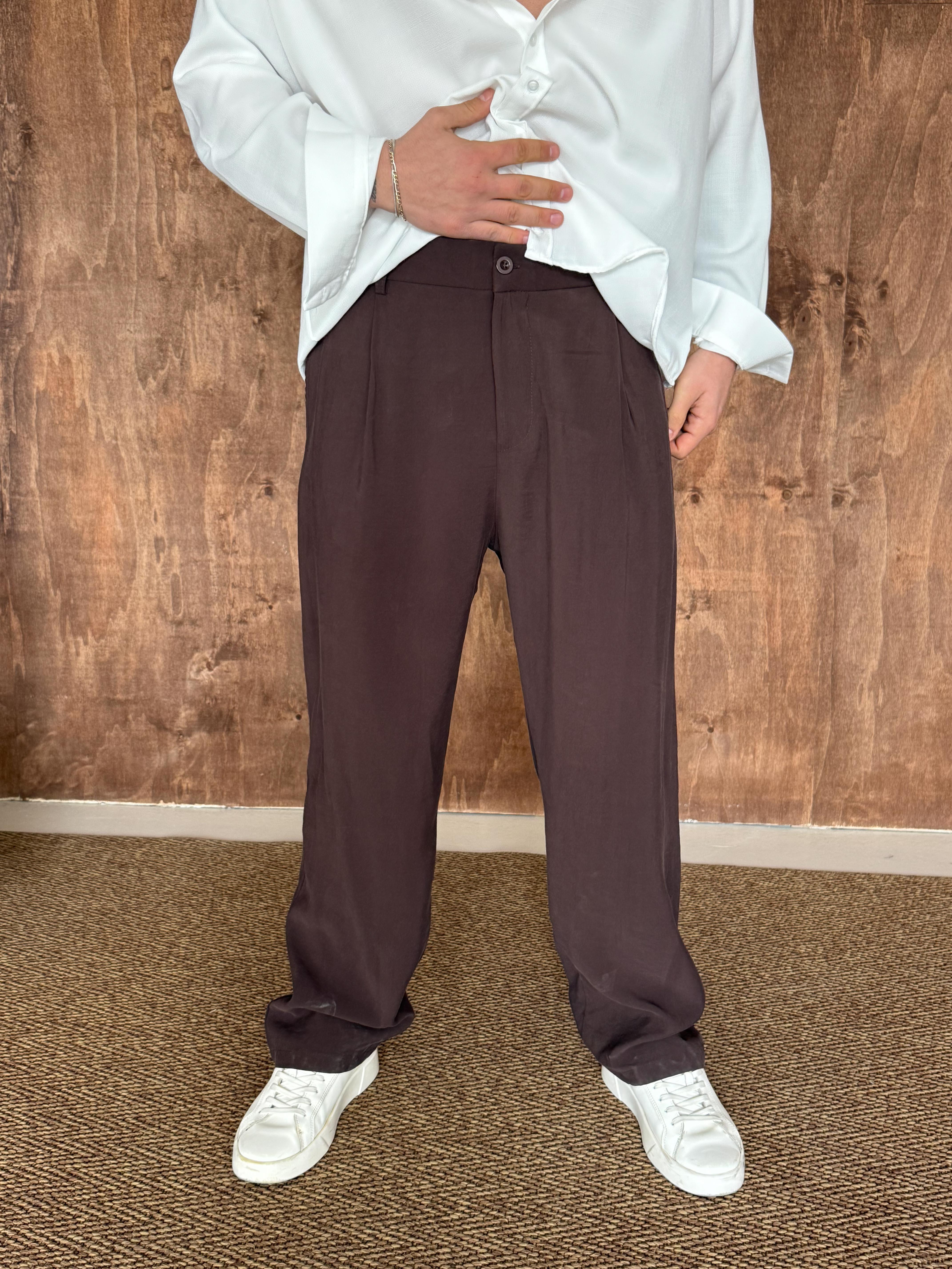 GabardinKahve Modal Bel Lastikli Pantalon PLZ