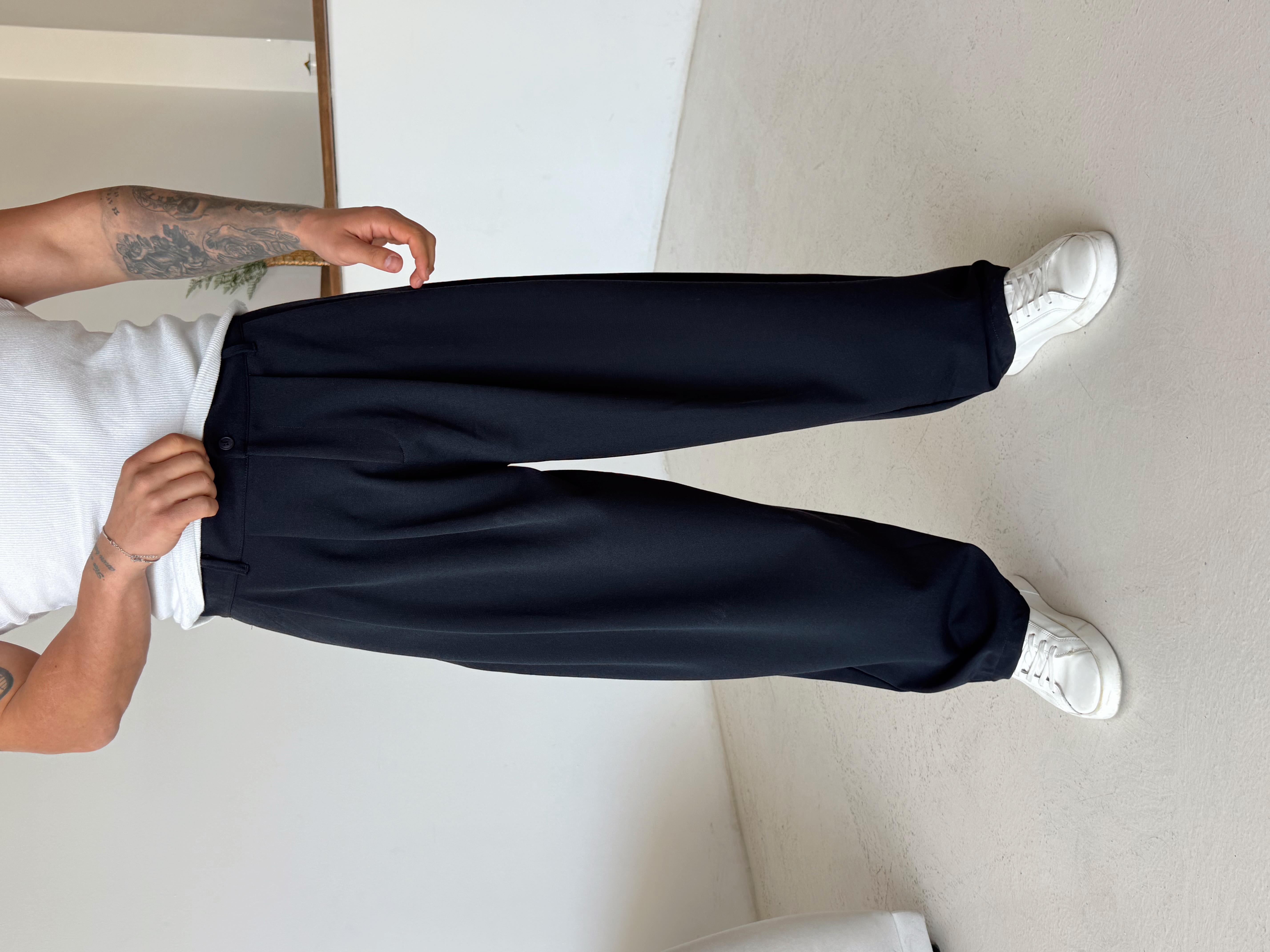 GabardinLacivert Super Baggy Kumaş Pantalon BRR 40218