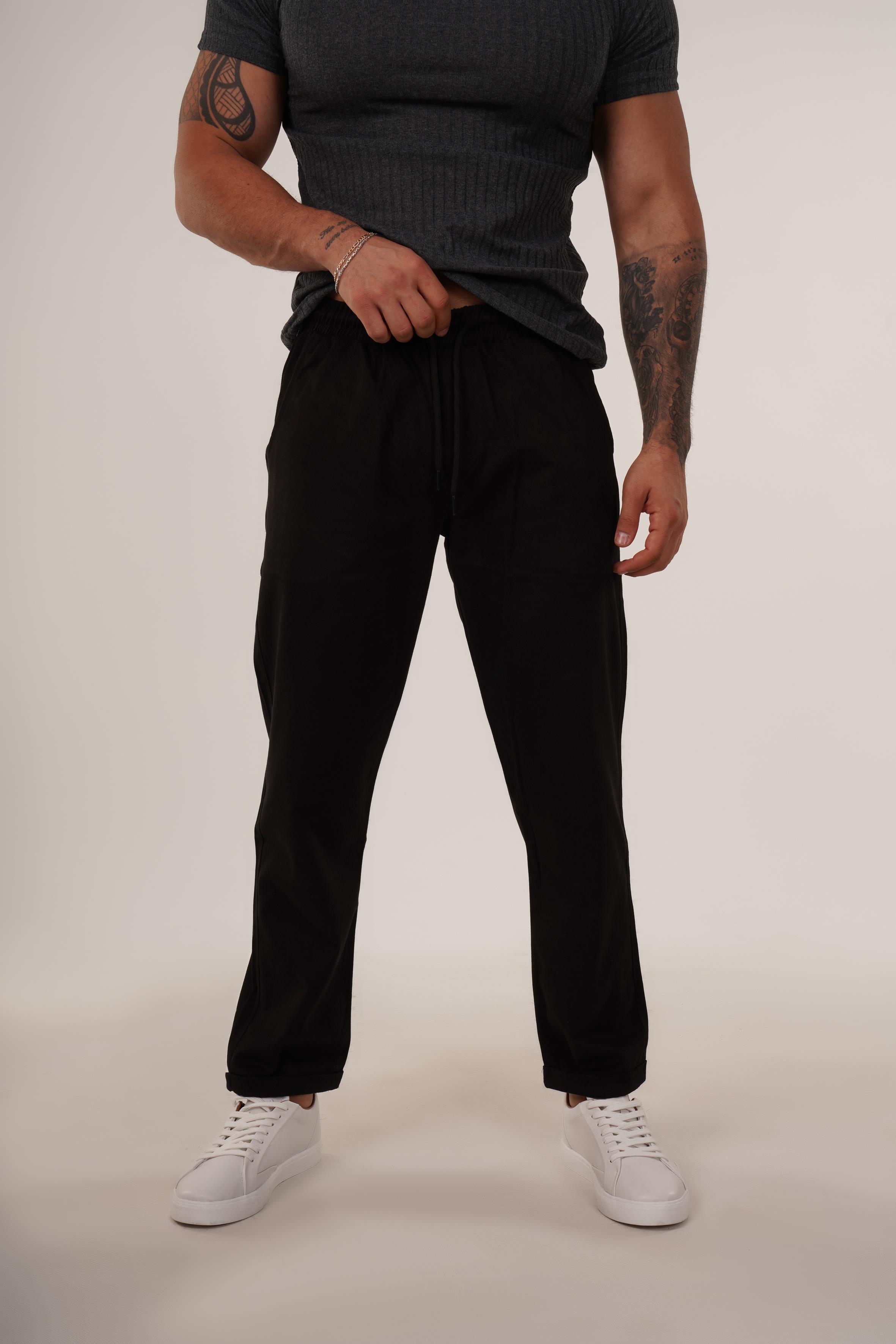 GABARDİNSiyah Baggy Bağcıklı Gabardin TK
