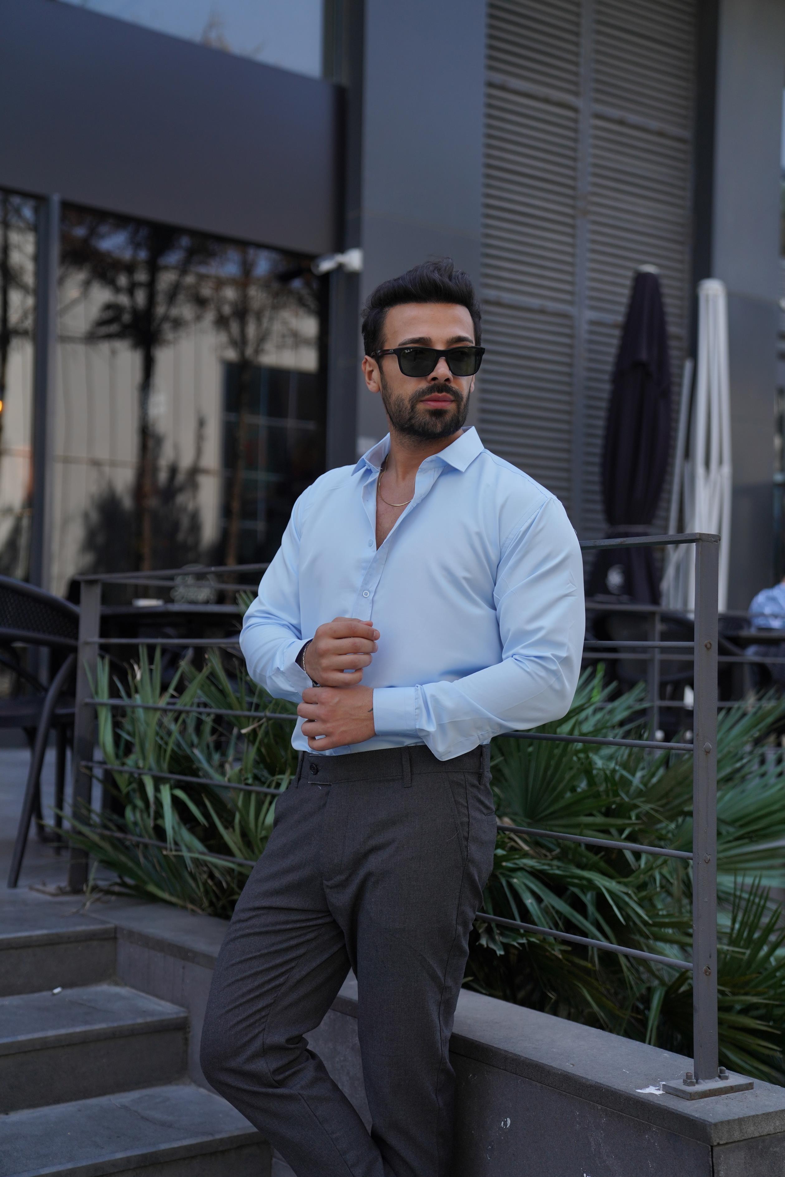 GÖMLEKBebemavi Slim Fit Klasik Düz Gömlek 