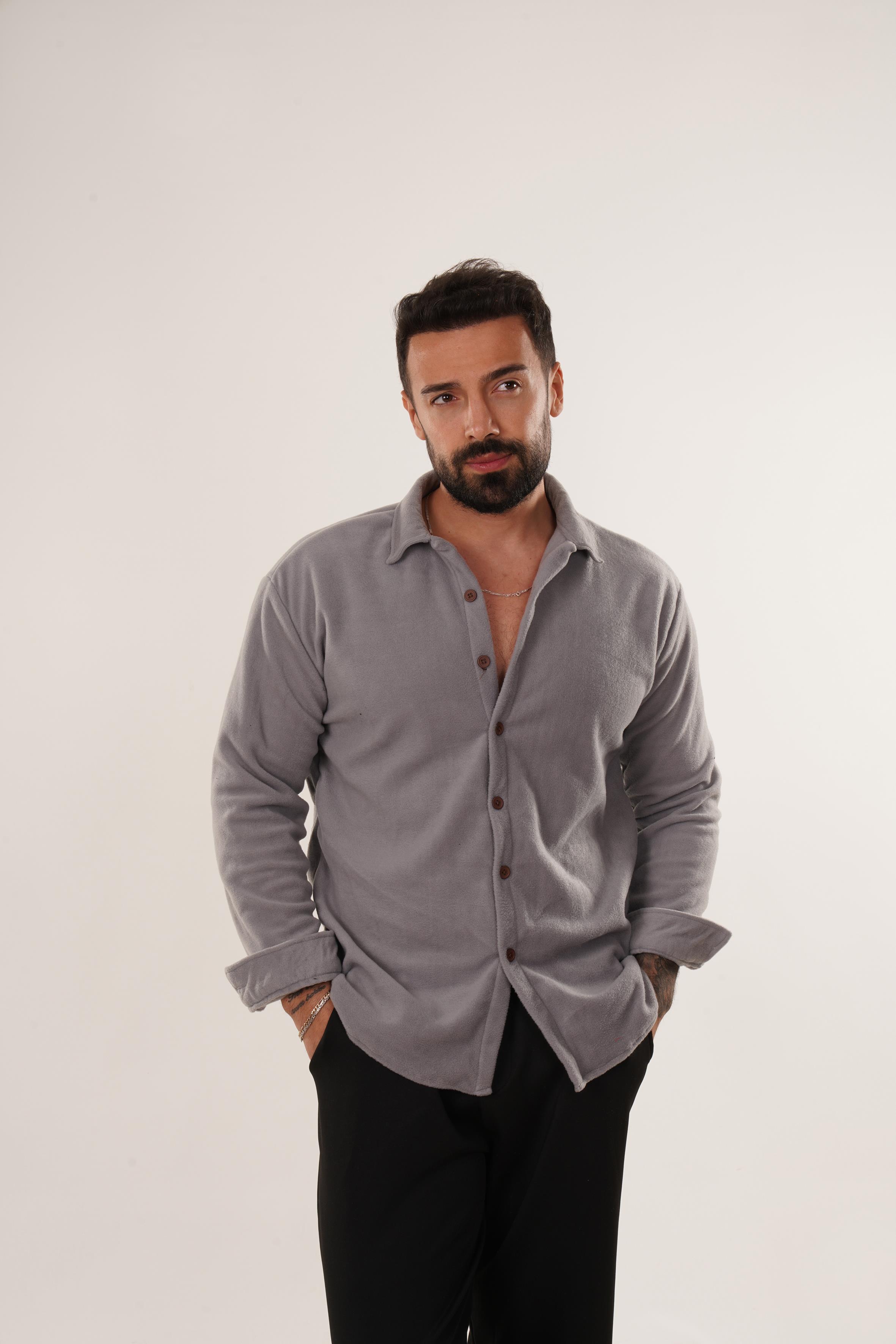 GÖMLEKFüme Düz Polar Gömlek