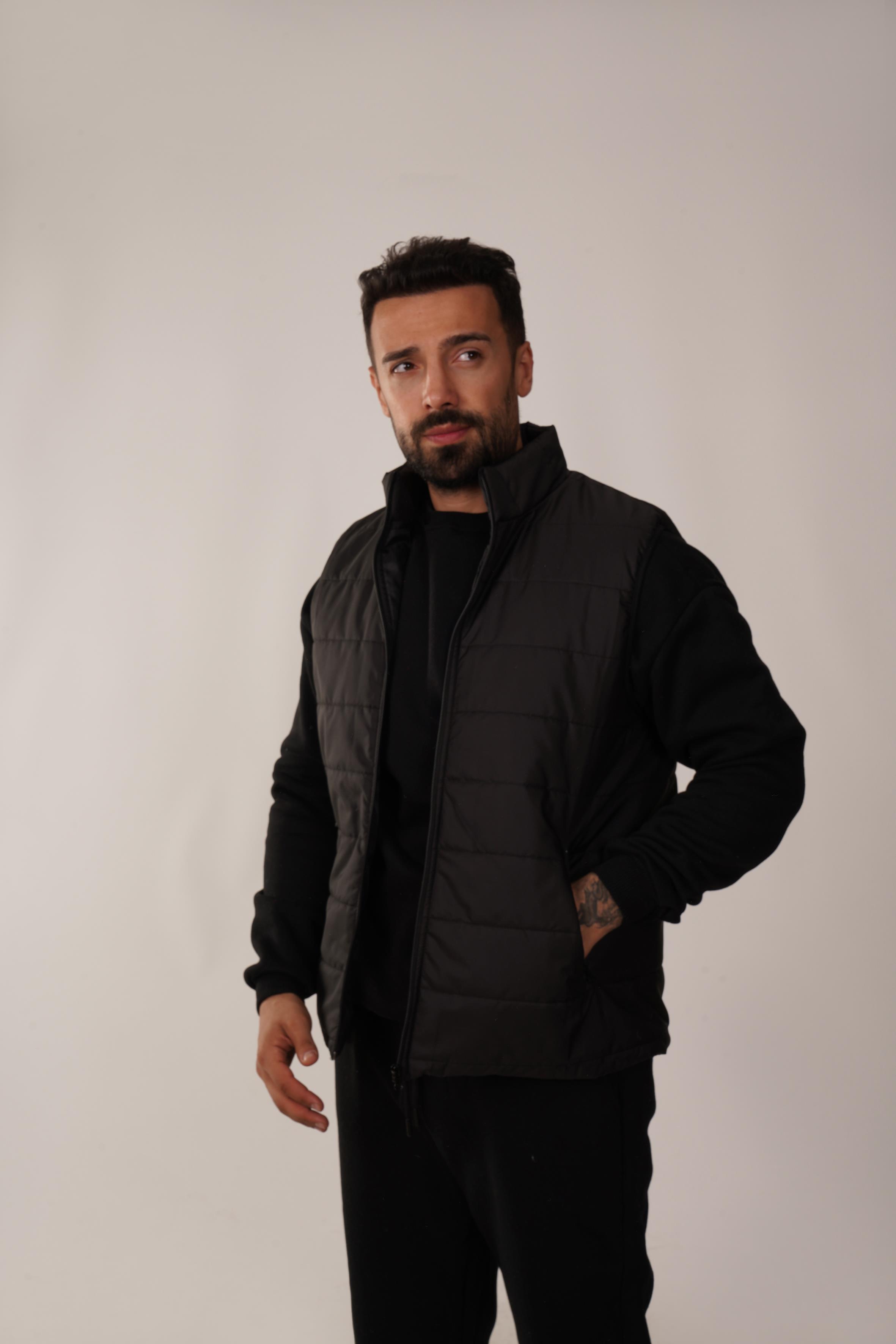 HIRKASiyah Şişme Düz Yelek