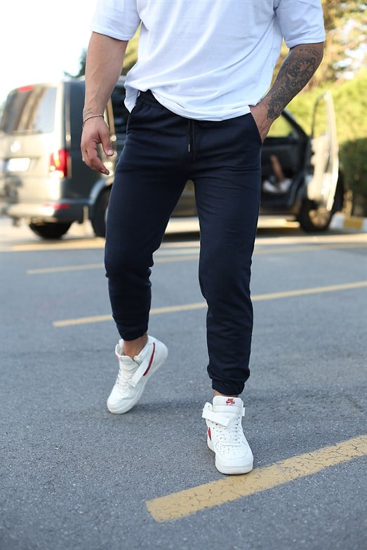 JoggerErkek Lacivert Paça Lastikli Jogger
