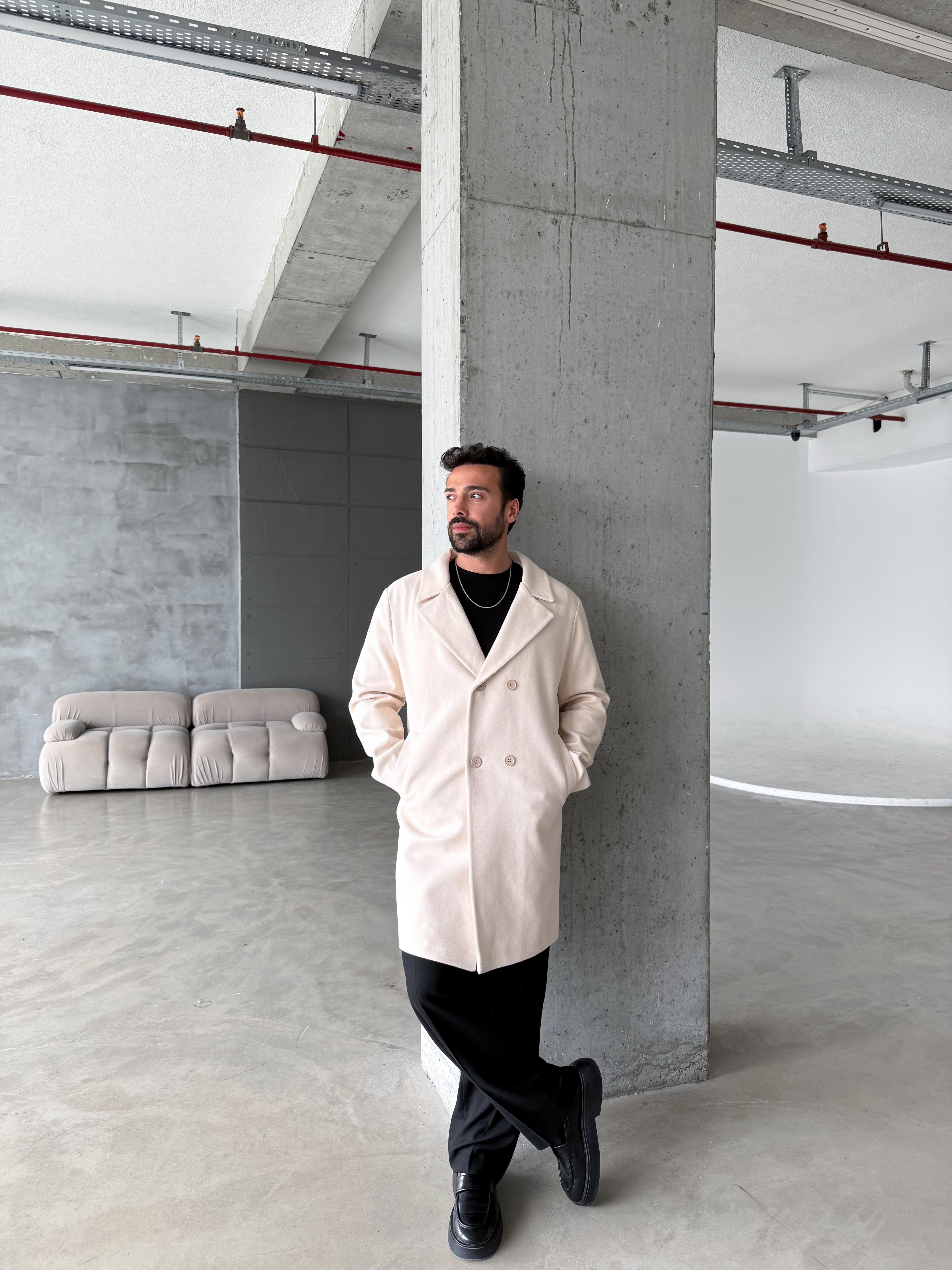 KaşeBej Kruvaze Uzun Yün Astarlı Kaşe LNS