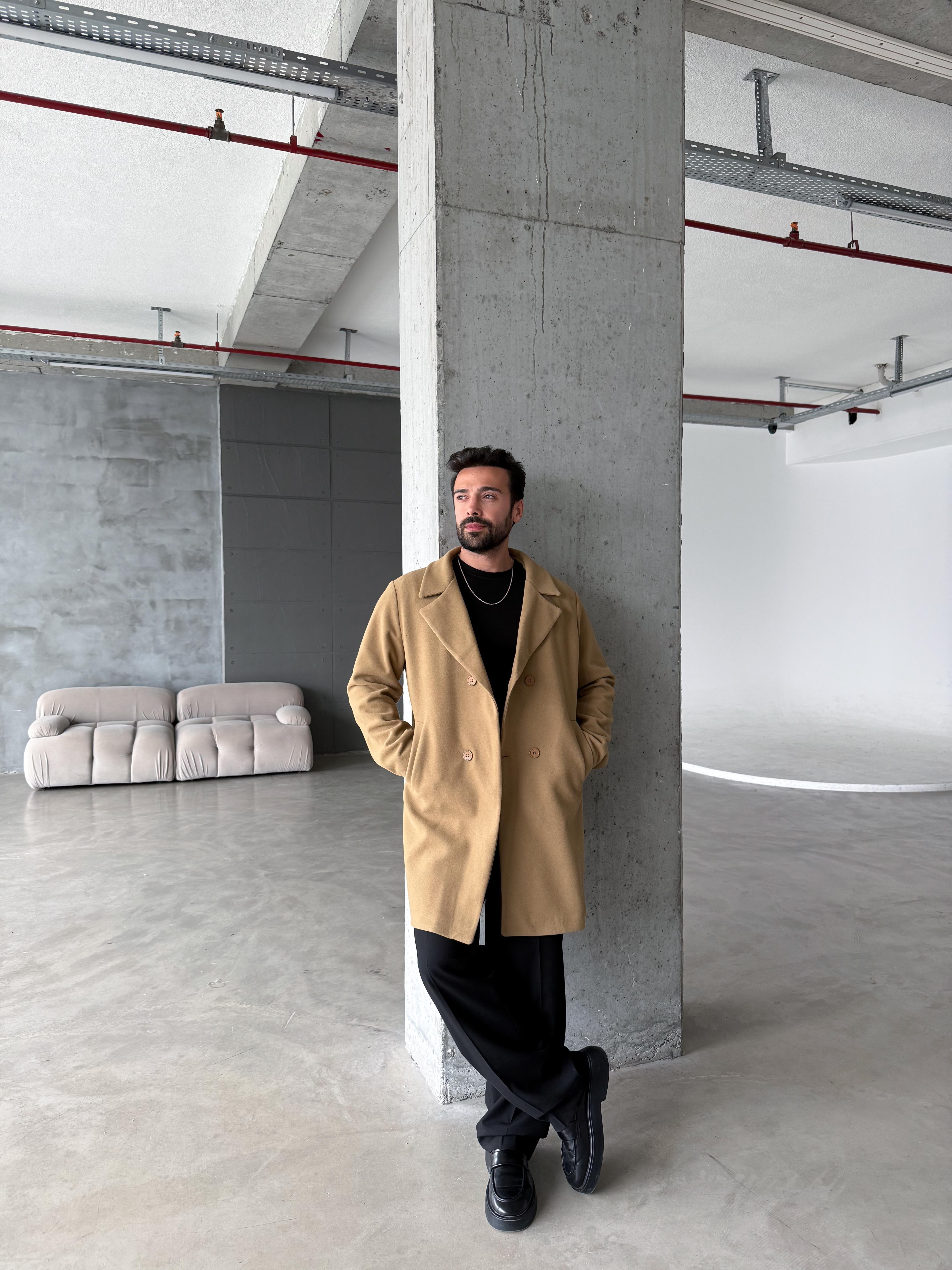 KaşeCamel Kruvaze Uzun Yün Astarlı Kaşe LNS