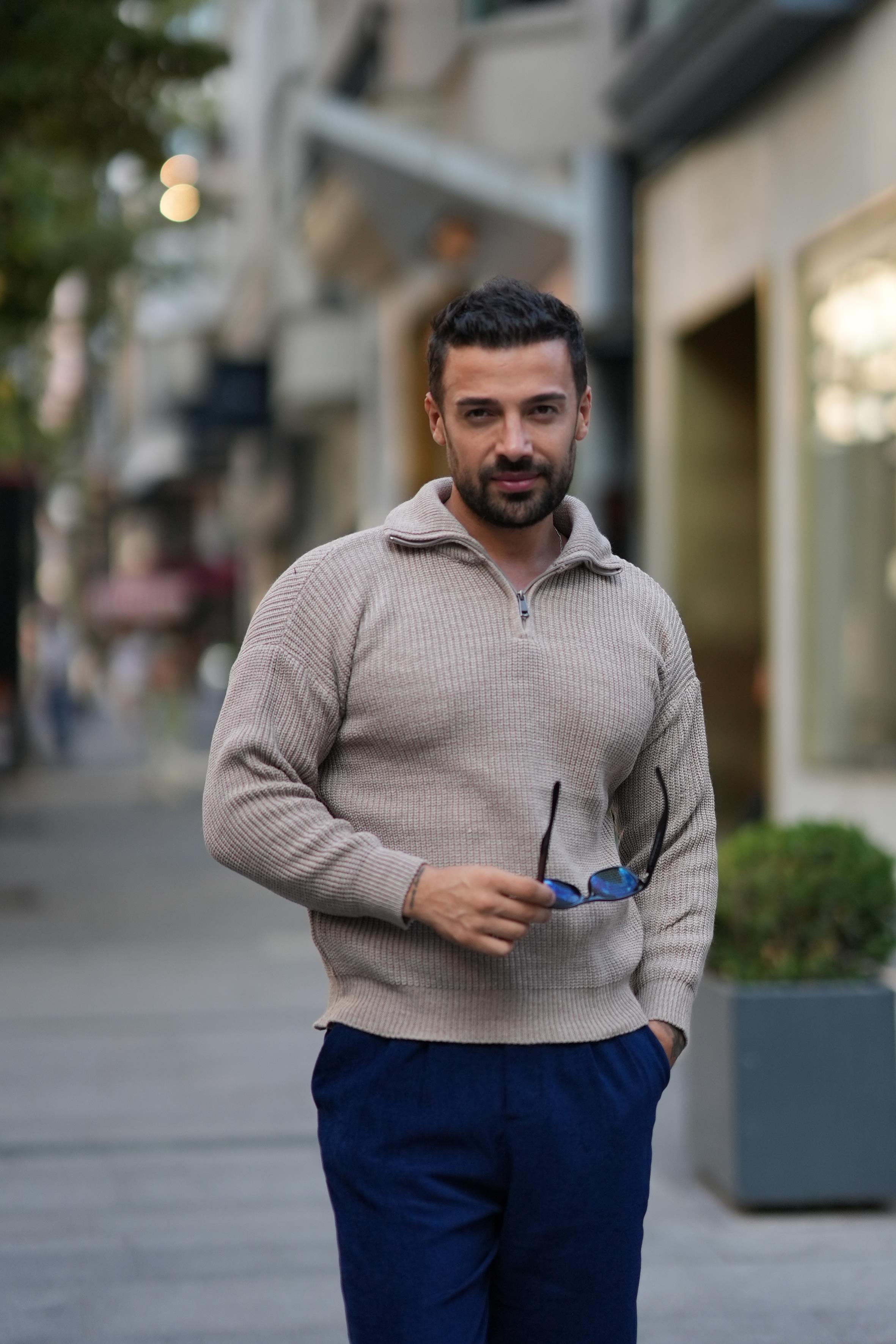Vizon Selanik Fermuarlı Yaka Triko SNZ T7038 · 2