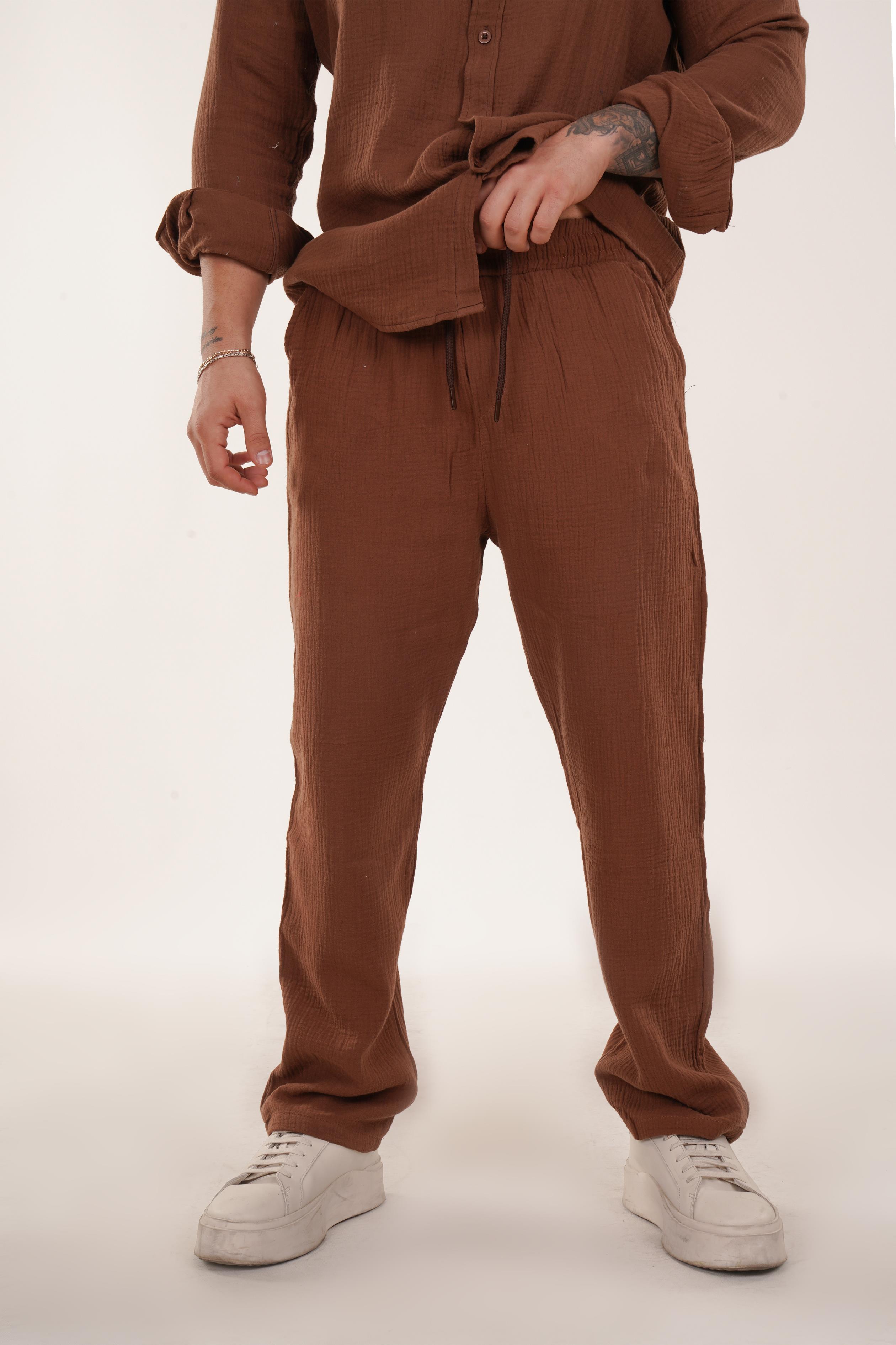 KETEN PANTOLONTaba Müslin Jogger Baggy Kalıp Eşofman SNZ 3944