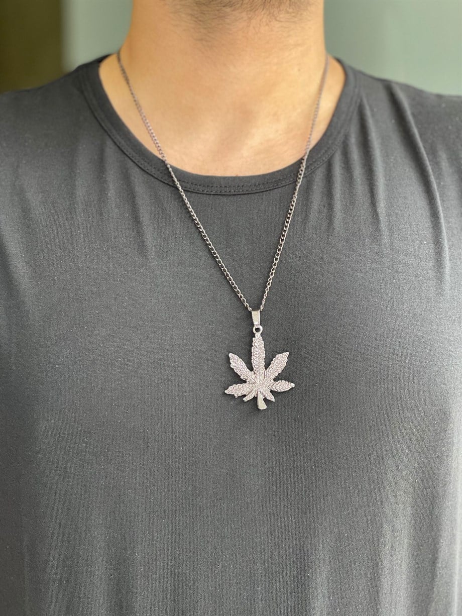 KOLYE Unisex Gümüş Çiçek Figürlü Paslanmaz Kolye