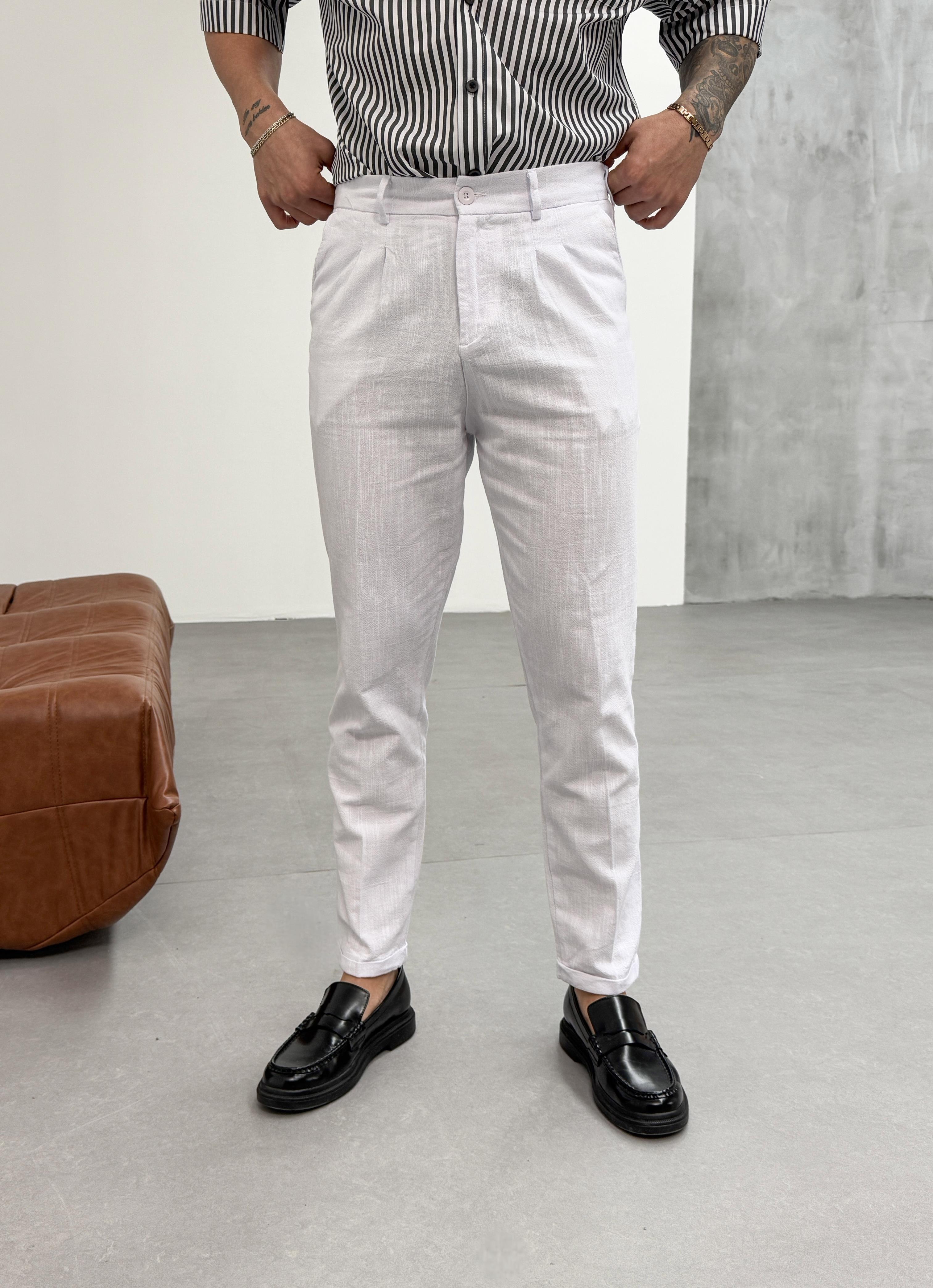 KOT PANTOLONBeyaz Double Paça Keten Pantolon SNZ 1013