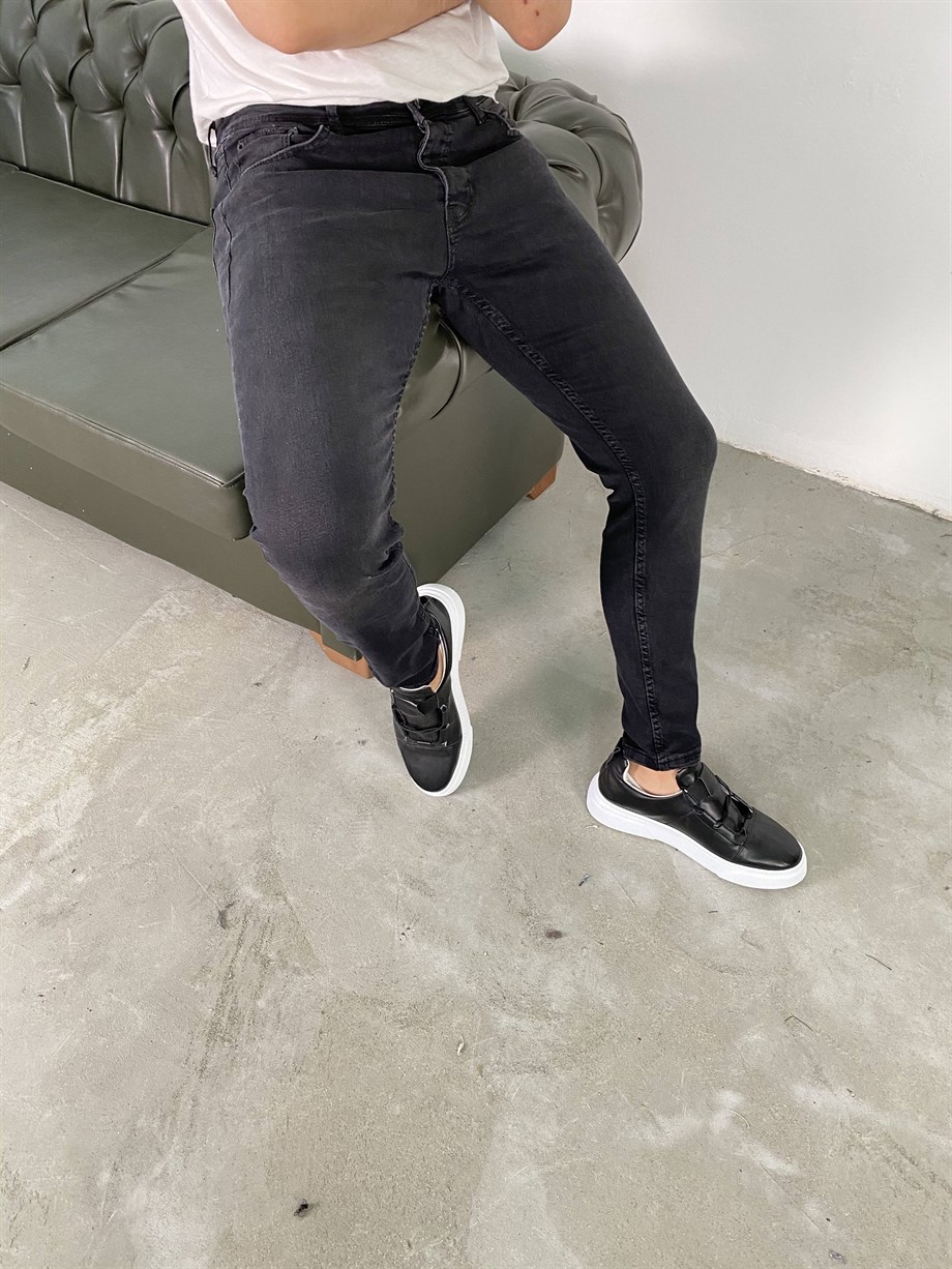 KOT PANTOLONErkek Antrasit Düz Slim Fit Kot Pantolon