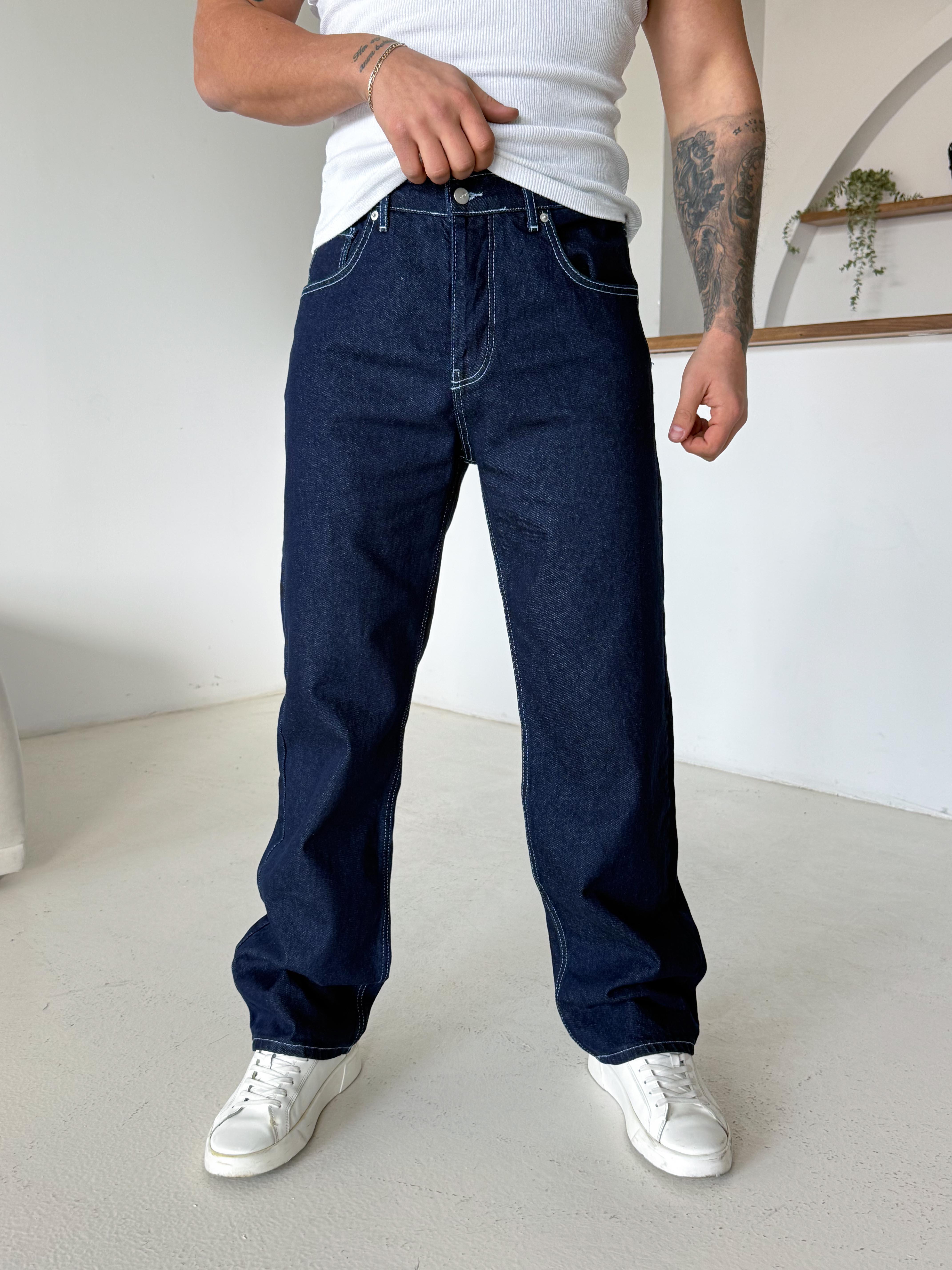 KOT PANTOLONKoyu Mavi Baggy Kot Pantalon 657 DP