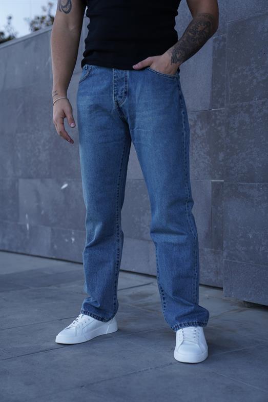 KOT PANTOLONMavi Taşlamalı Baggy Kot Pantolon 2024
