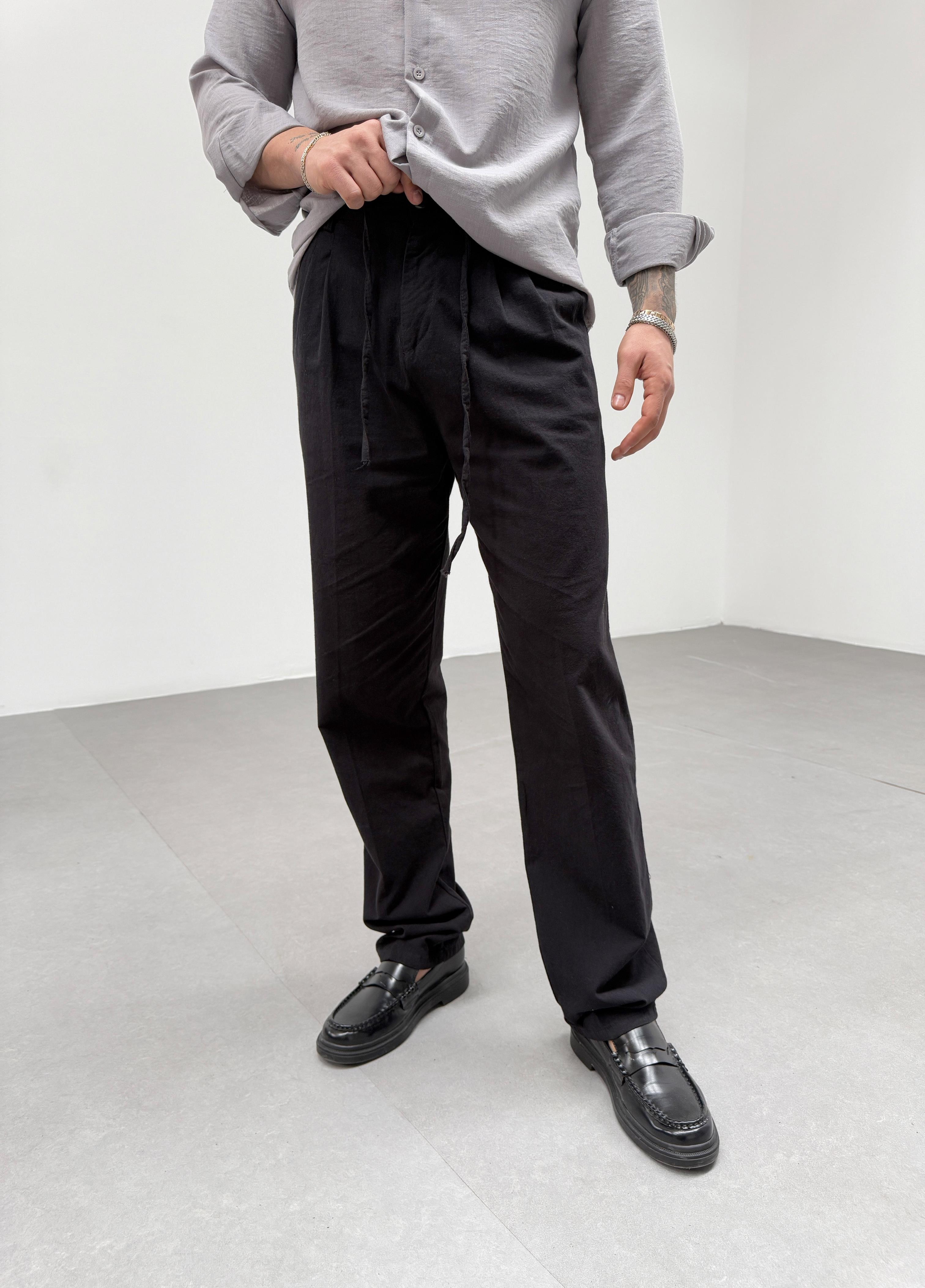 KOT PANTOLONSiyah Bel İpli Baggy Pantalon SNZ M4595