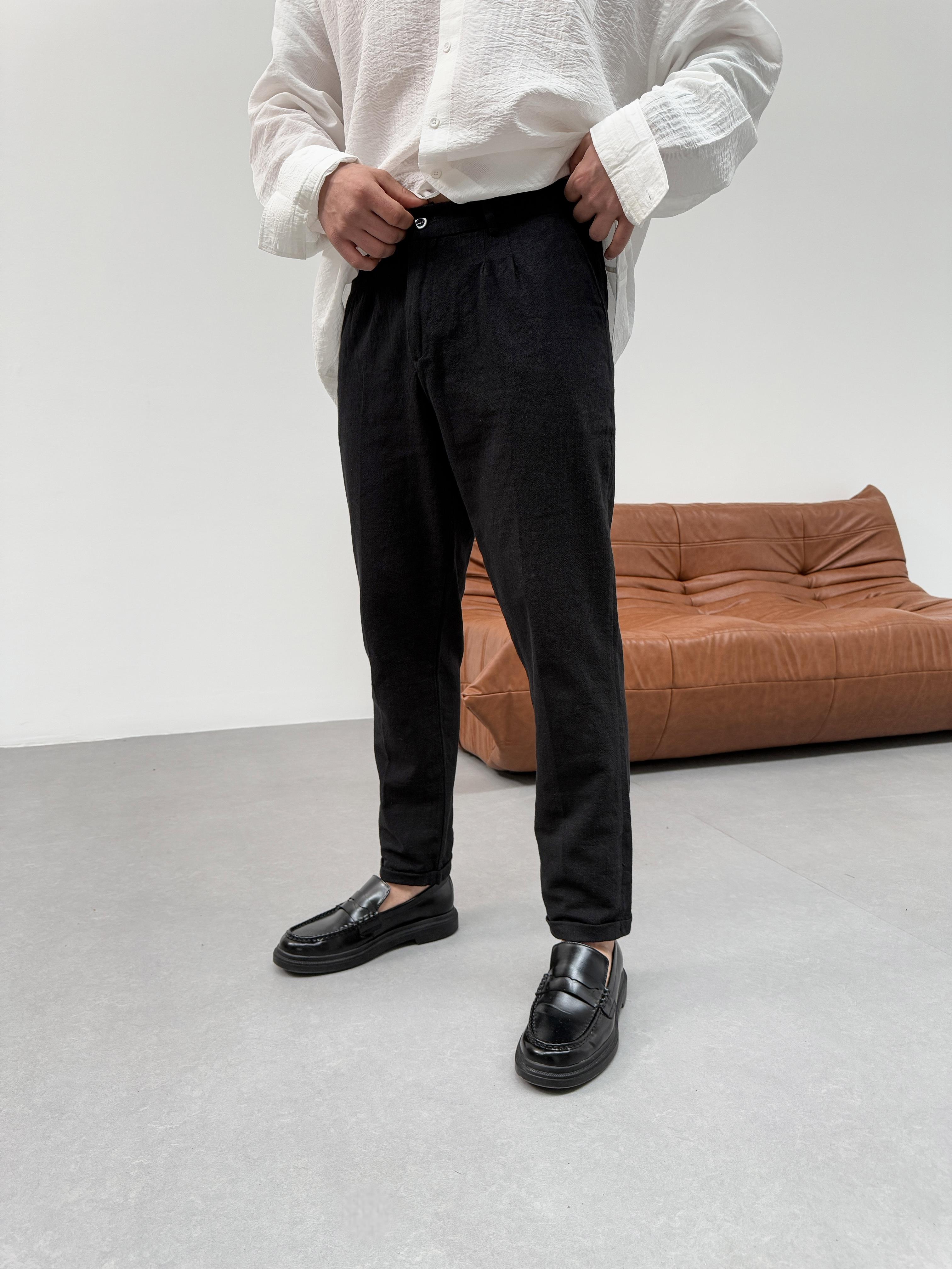 KOT PANTOLONSiyah Double Paça Keten Pantolon SNZ 1013
