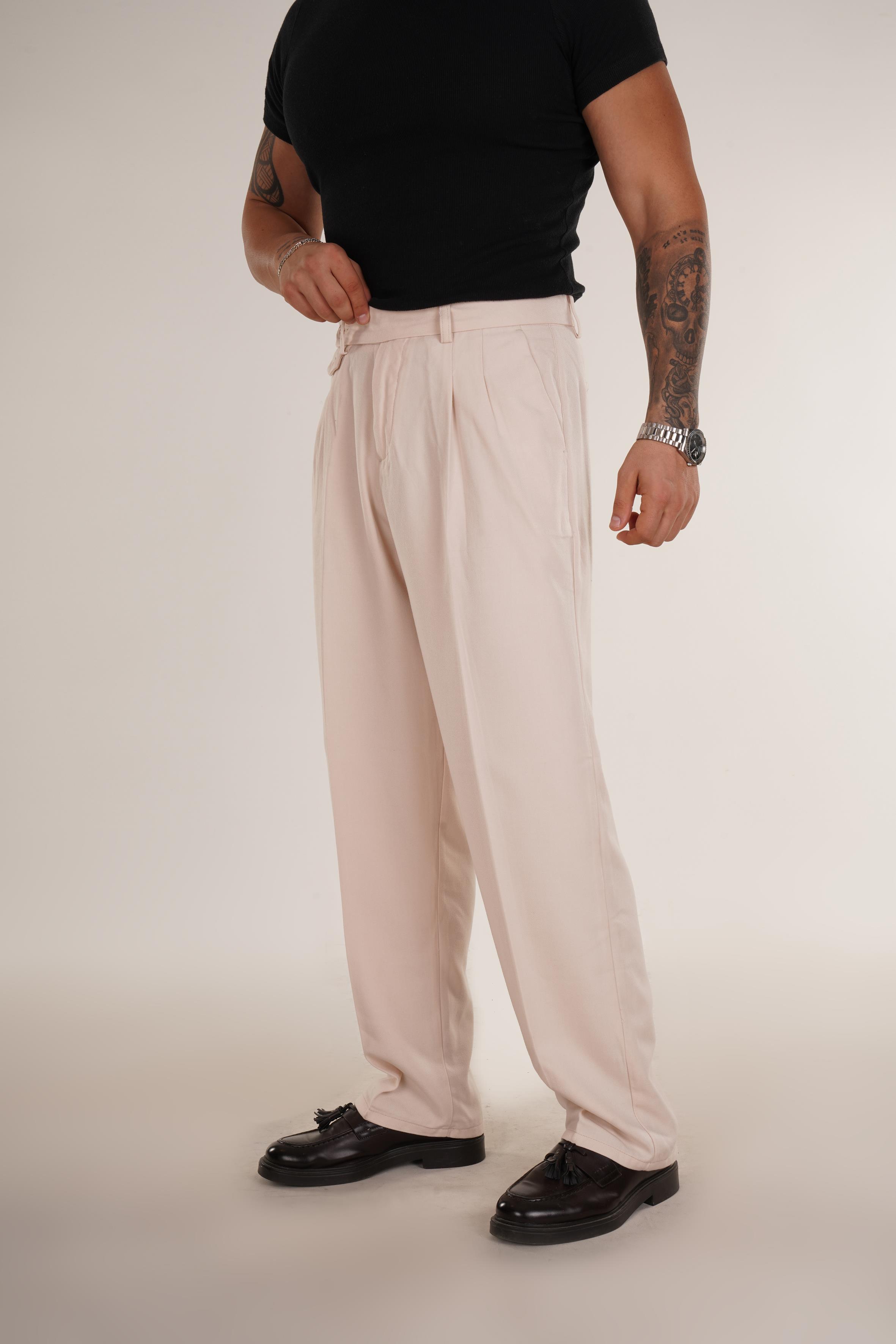 KUMAŞ PANTOLONBej Bel Düğmeli Regular Fit Kumaş Pantolon 8418