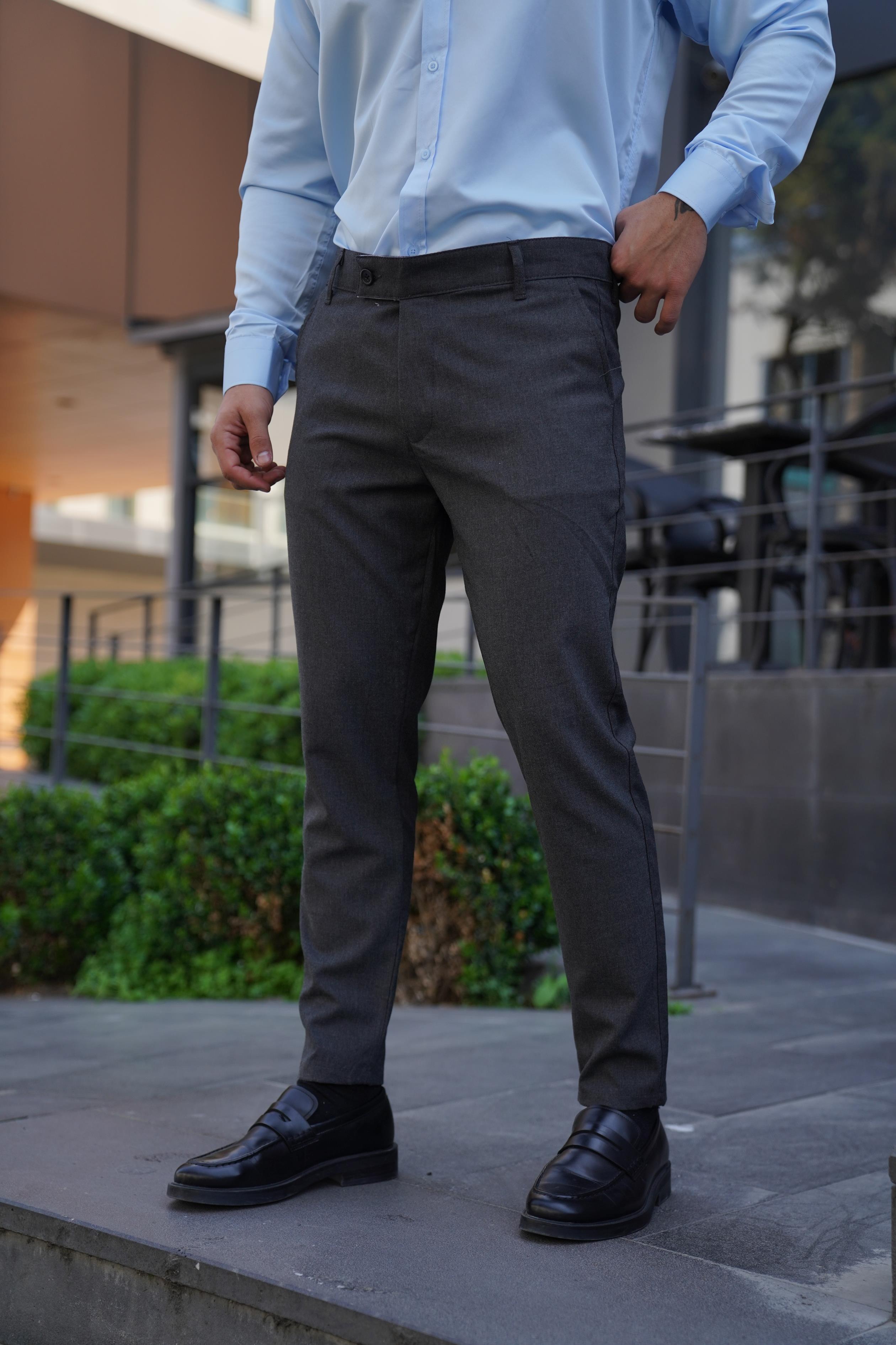 KUMAŞ PANTOLONGri Kumaş Pantolon Slim Fit PLT 011